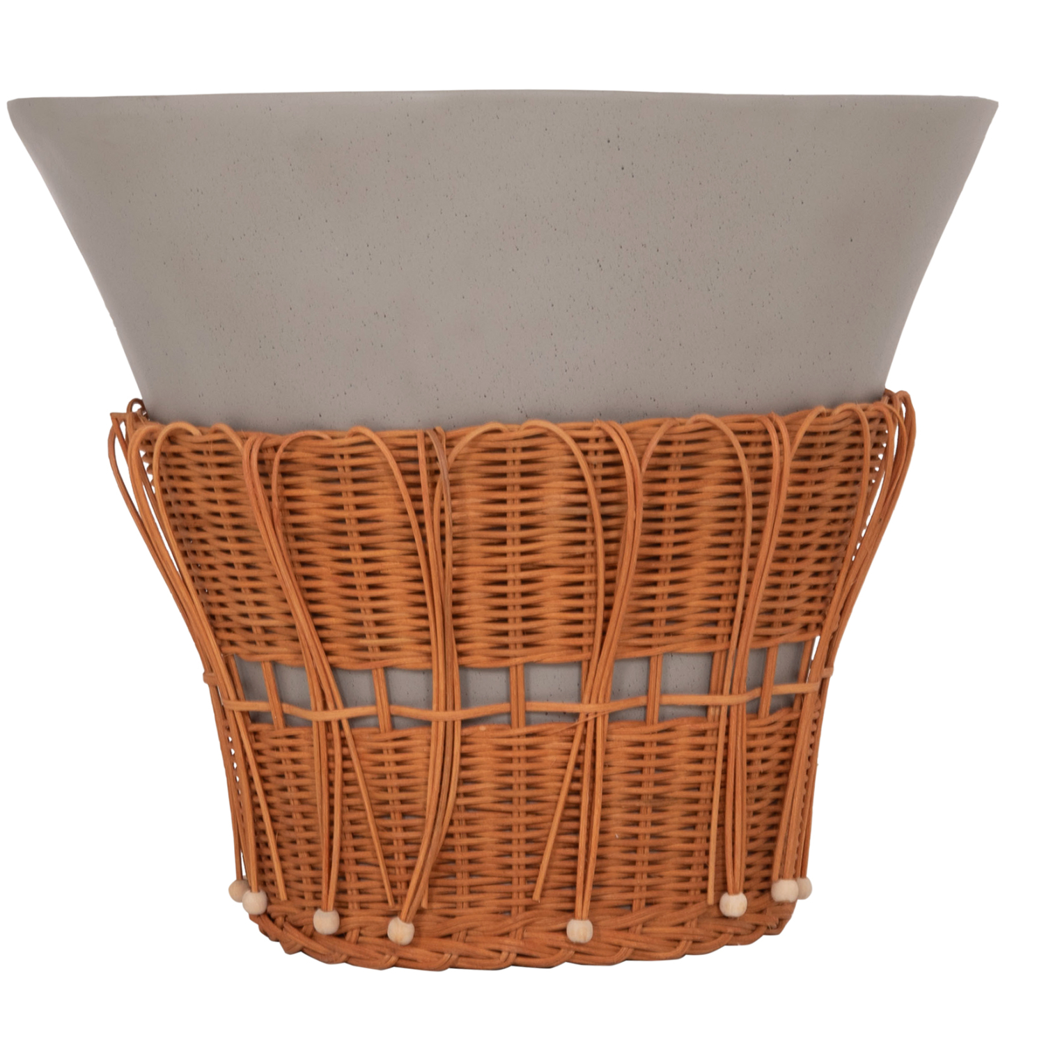 ΤΡΑΠΕΖΙ ΣΑΛΟΝΙΟΥ PERRAL HM18164.03L FIBER CEMENT ΓΚΡΙ-ΦΥΣΙΚΟ RATTAN--Φ55x45Υεκ 3