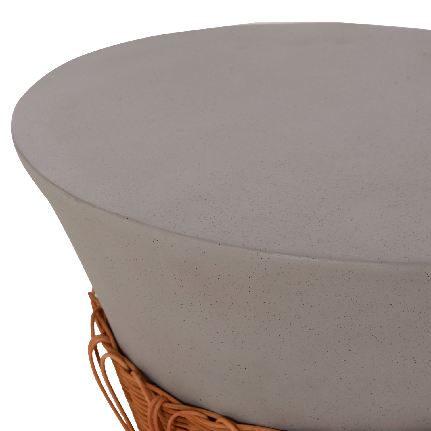 ΤΡΑΠΕΖΙ ΣΑΛΟΝΙΟΥ PERRAL HM18164.03L FIBER CEMENT ΓΚΡΙ-ΦΥΣΙΚΟ RATTAN--Φ55x45Υεκ 7