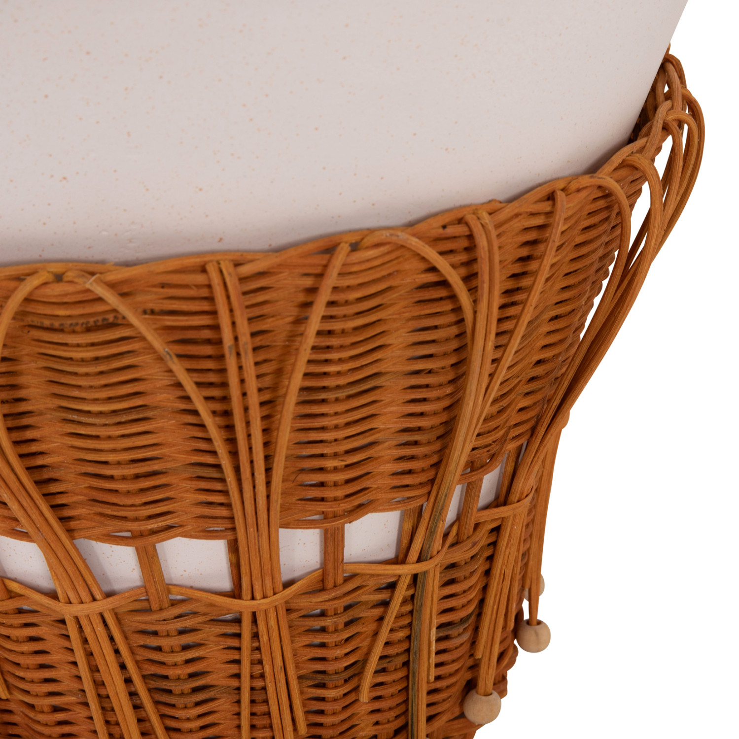 ΤΡΑΠΕΖΙ ΒΟΗΘΗΤΙΚΟ PERRAL HM18164.02S FIBER CEMENT ΛΕΥΚΟ-ΦΥΣΙΚΟ RATTAN--Φ42x36Υεκ 9