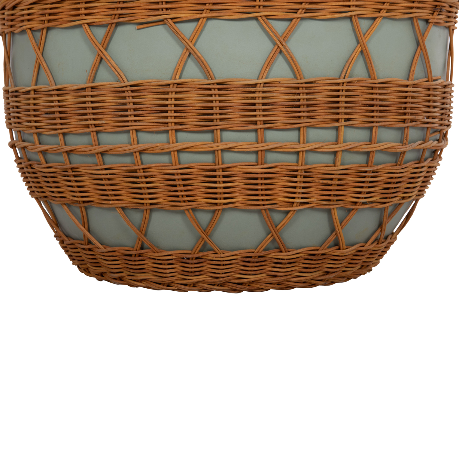 ΤΡΑΠΕΖΙ ΣΑΛΟΝΙΟΥ VILHENA HM18165 FIBER CEMENT ΠΡΑΣΙΝΟ-RATTAN ΦΥΣΙΚΟ Φ56x47Υεκ. 5
