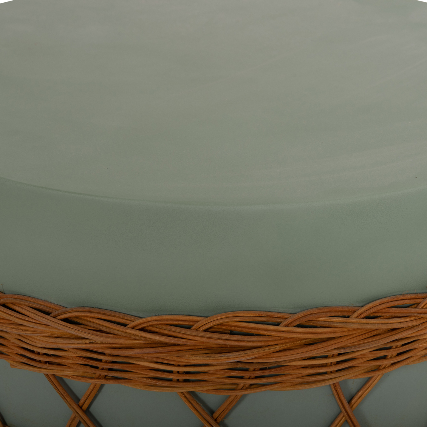 ΤΡΑΠΕΖΙ ΣΑΛΟΝΙΟΥ VILHENA HM18165 FIBER CEMENT ΠΡΑΣΙΝΟ-RATTAN ΦΥΣΙΚΟ Φ56x47Υεκ. 8