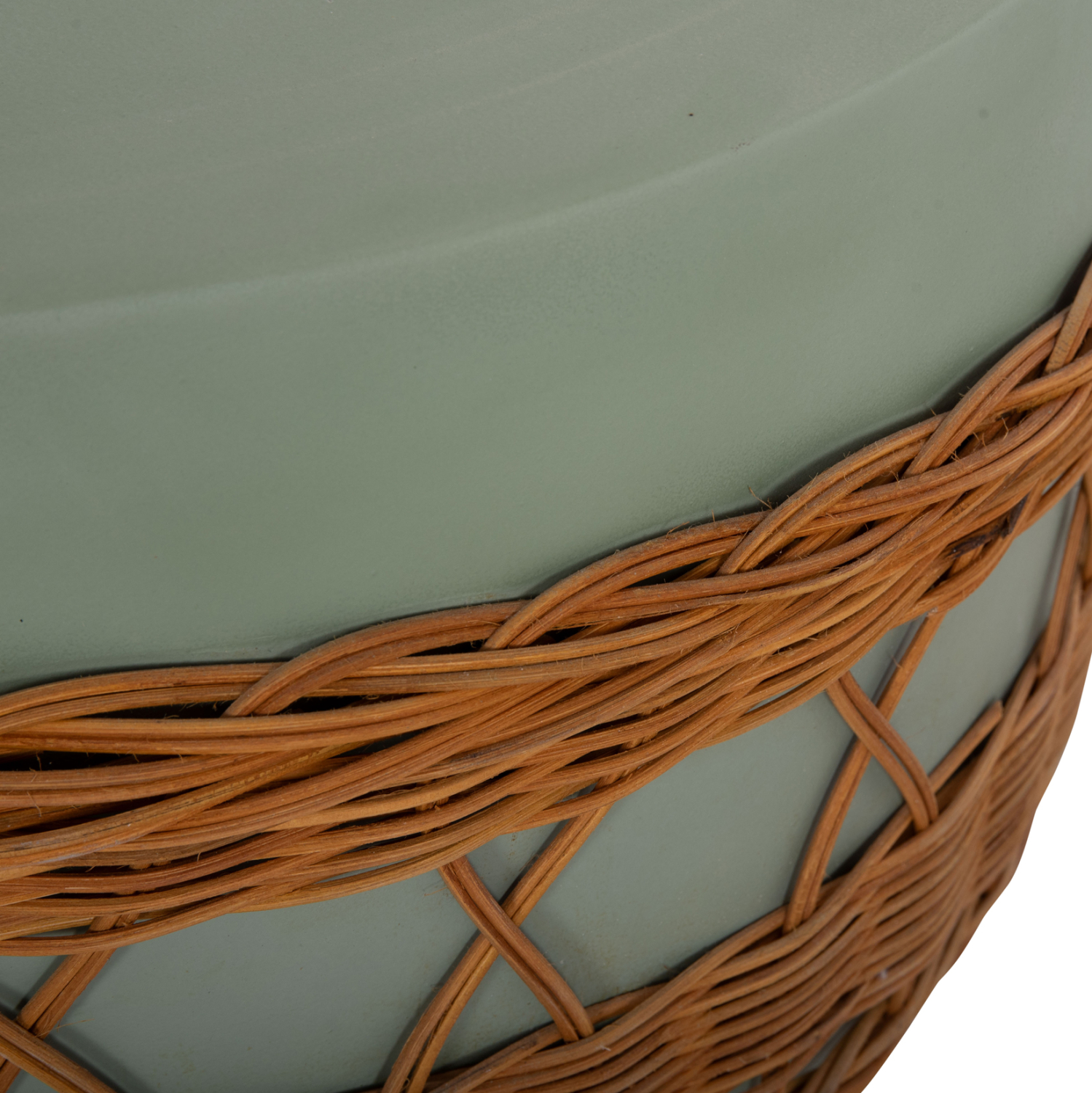 ΤΡΑΠΕΖΙ ΣΑΛΟΝΙΟΥ VILHENA HM18165 FIBER CEMENT ΠΡΑΣΙΝΟ-RATTAN ΦΥΣΙΚΟ Φ56x47Υεκ. 9
