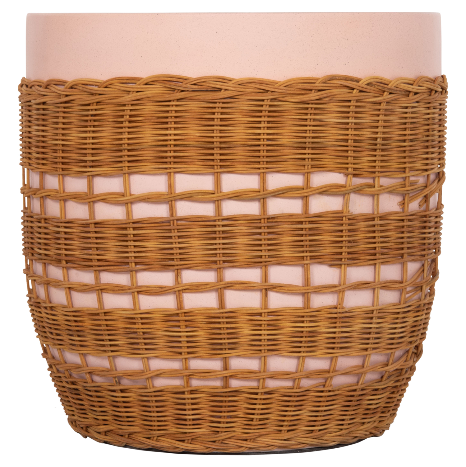 ΒΟΗΘΗΤΙΚΟ ΤΡΑΠΕΖΙ VILHENA HM18166 FIBER CEMENT ΡΟΖ-RATTAN ΦΥΣΙΚΟ Φ44.5x45Υεκ. 3