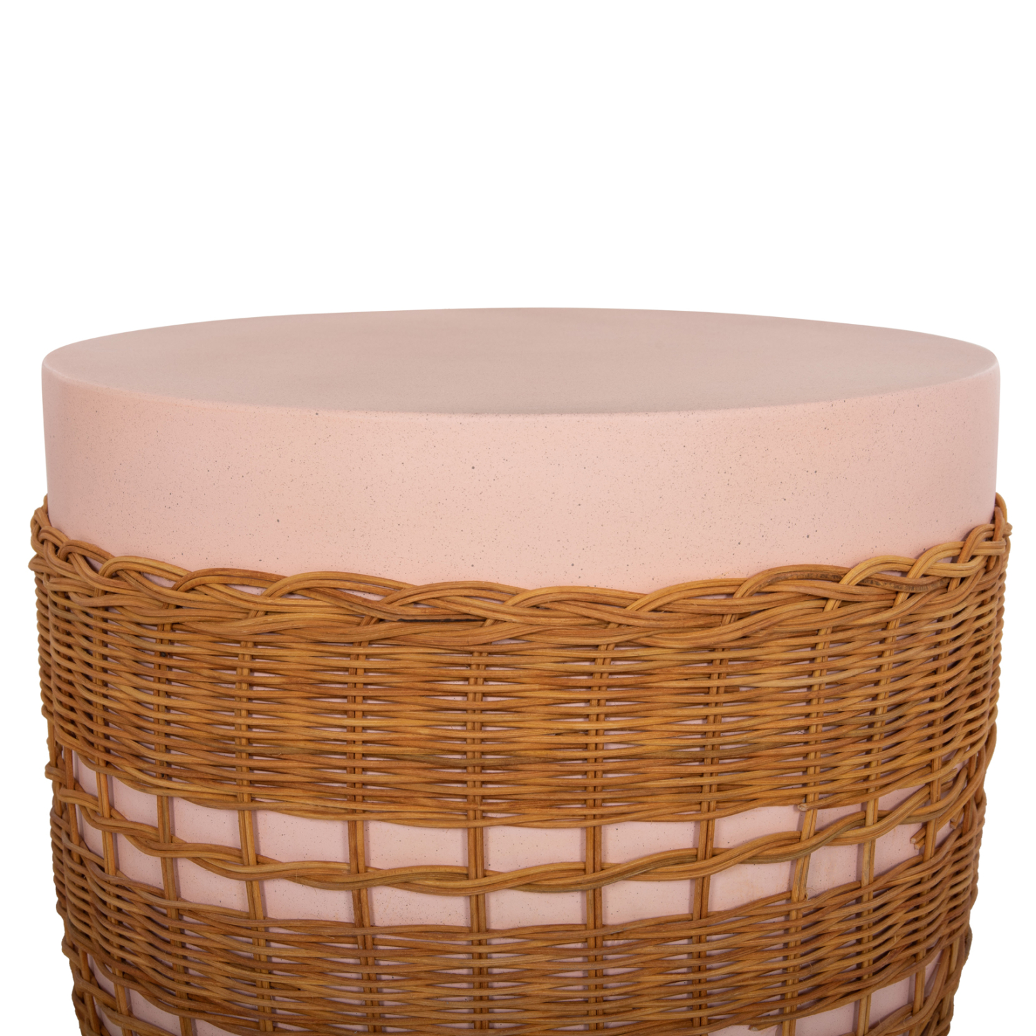 ΒΟΗΘΗΤΙΚΟ ΤΡΑΠΕΖΙ VILHENA HM18166 FIBER CEMENT ΡΟΖ-RATTAN ΦΥΣΙΚΟ Φ44.5x45Υεκ. 4