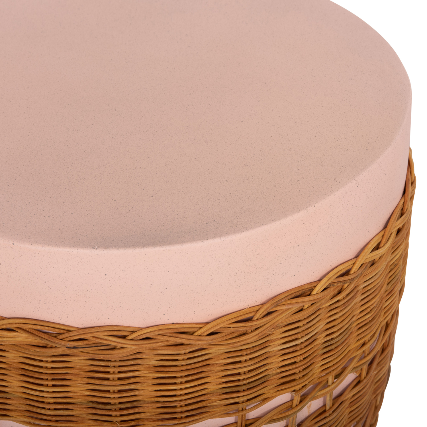 ΒΟΗΘΗΤΙΚΟ ΤΡΑΠΕΖΙ VILHENA HM18166 FIBER CEMENT ΡΟΖ-RATTAN ΦΥΣΙΚΟ Φ44.5x45Υεκ. 7