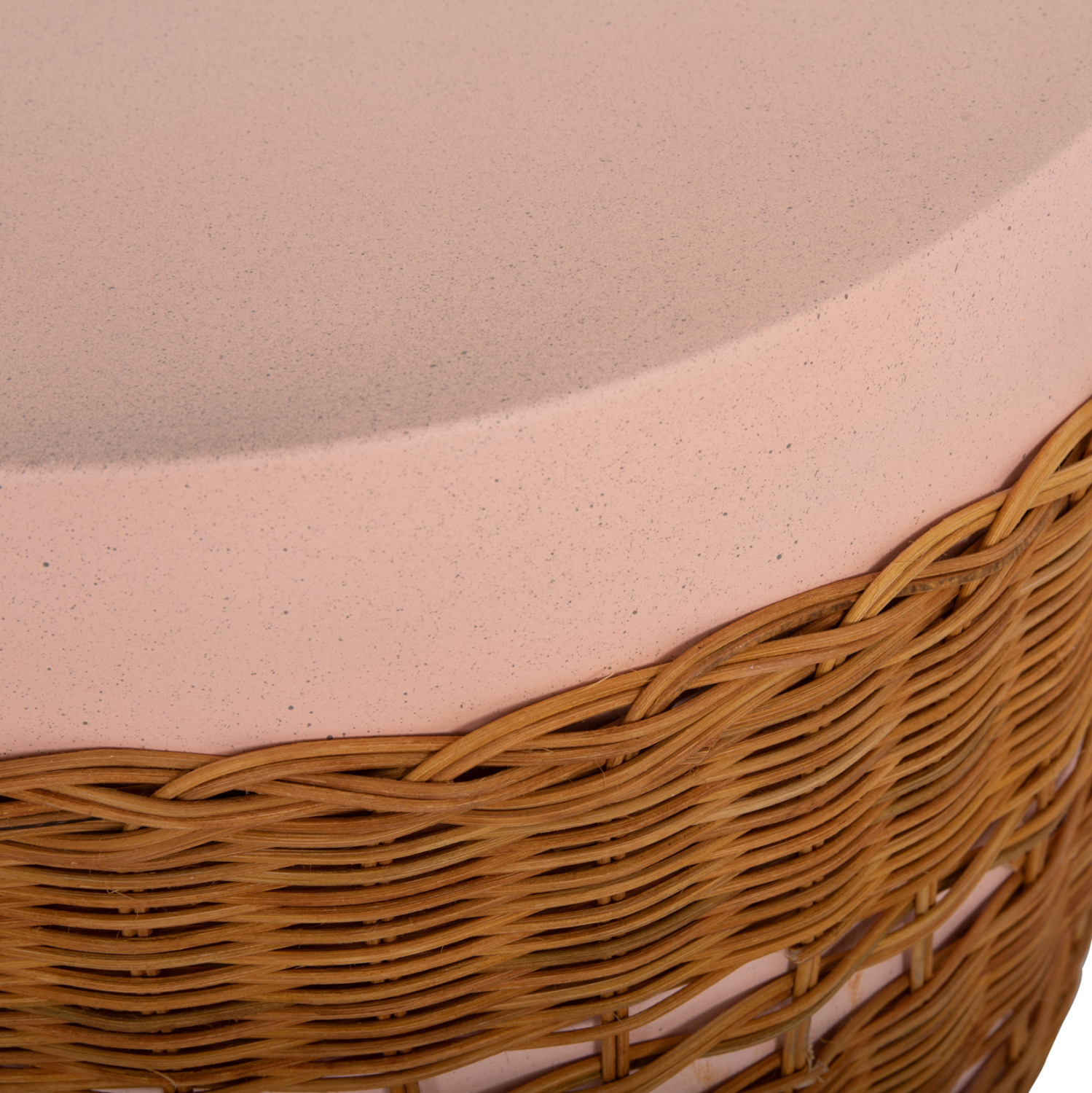 ΒΟΗΘΗΤΙΚΟ ΤΡΑΠΕΖΙ VILHENA HM18166 FIBER CEMENT ΡΟΖ-RATTAN ΦΥΣΙΚΟ Φ44.5x45Υεκ. 9