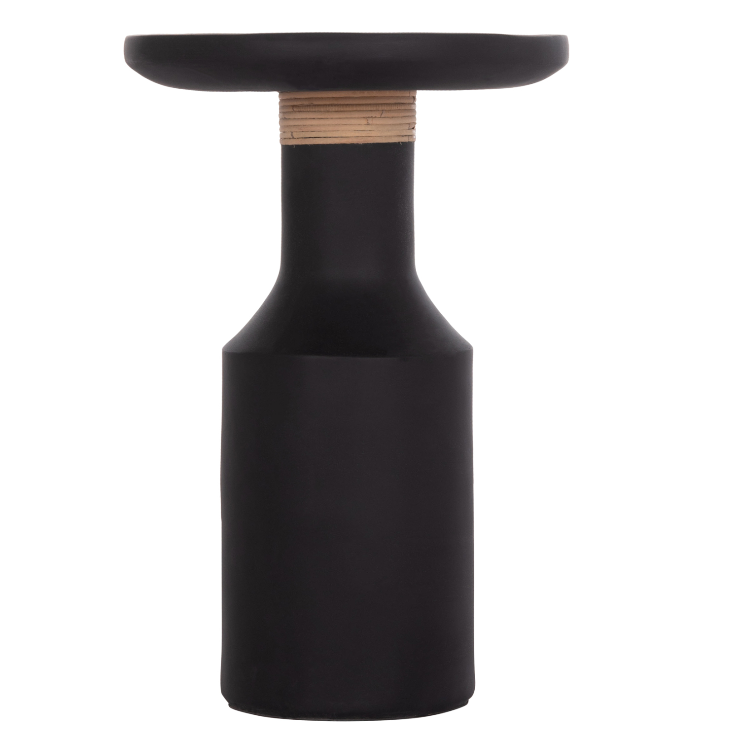 ΒΟΗΘΗΤΙΚΟ ΤΡΑΠΕΖΙ TRED(T) HM18169.01 FIBER CEMENT ΜΑΥΡΟ-ΦΥΣΙΚΟ RATTAN--Φ40x61Υεκ. 3