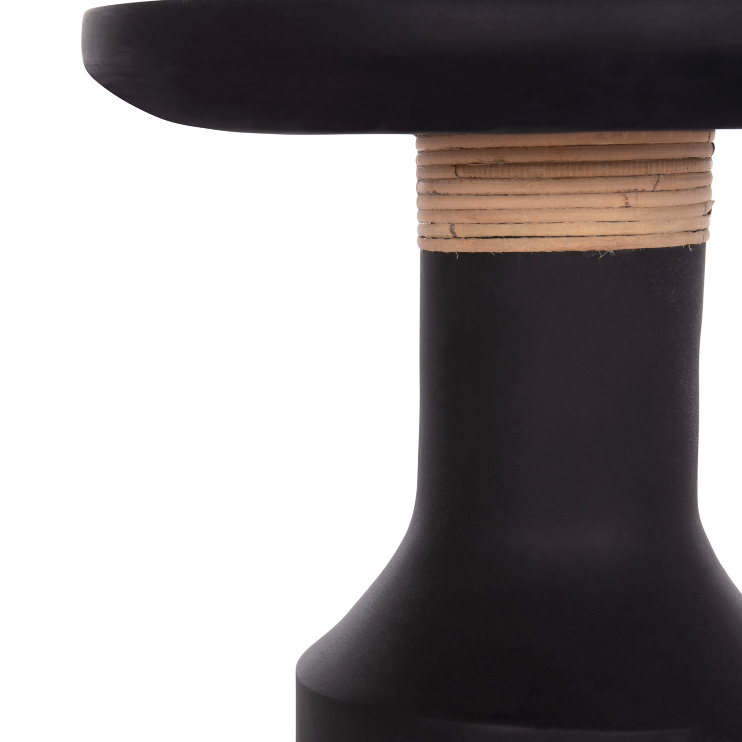 ΒΟΗΘΗΤΙΚΟ ΤΡΑΠΕΖΙ TRED(T) HM18169.01 FIBER CEMENT ΜΑΥΡΟ-ΦΥΣΙΚΟ RATTAN--Φ40x61Υεκ. 4