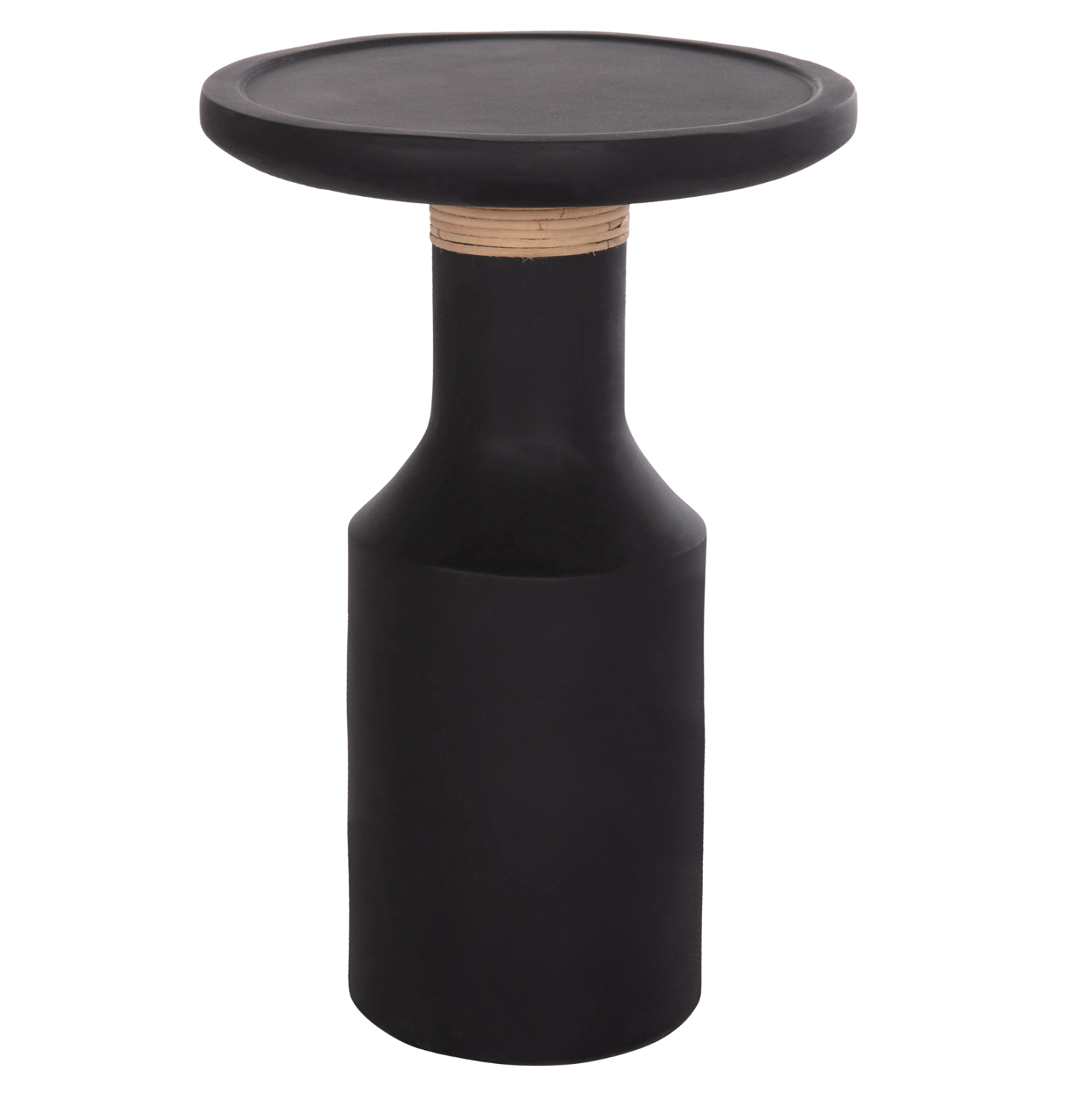 ΒΟΗΘΗΤΙΚΟ ΤΡΑΠΕΖΙ TRED(T) HM18169.01 FIBER CEMENT ΜΑΥΡΟ-ΦΥΣΙΚΟ RATTAN--Φ40x61Υεκ. 9