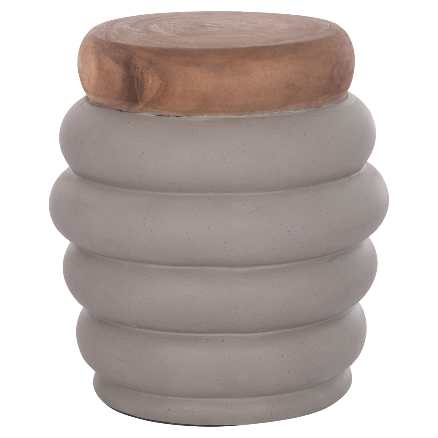 ΣΚΑΜΠΟ PUFFAT HM18172.03 FIBER CEMENT ΓΚΡΙ- ΞΥΛΟ TEAK TOP Φ45x46Υεκ. 1
