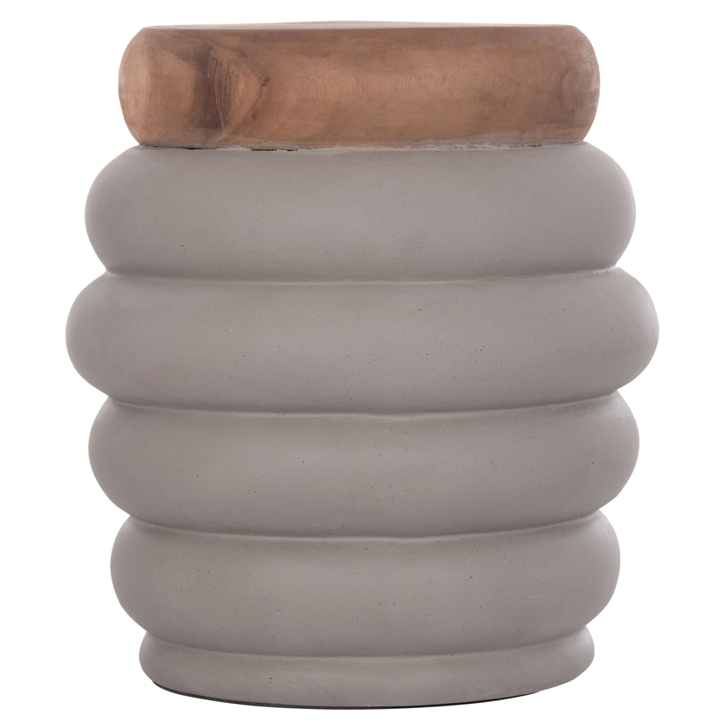 ΣΚΑΜΠΟ PUFFAT HM18172.03 FIBER CEMENT ΓΚΡΙ- ΞΥΛΟ TEAK TOP Φ45x46Υεκ. 3
