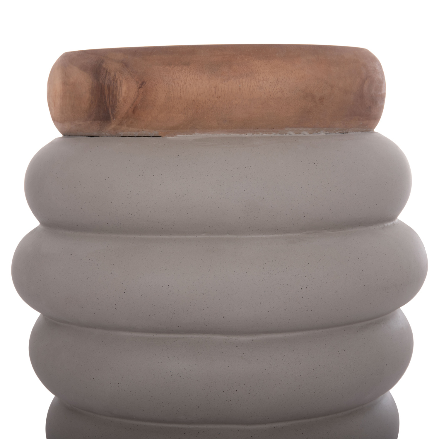 ΣΚΑΜΠΟ PUFFAT HM18172.03 FIBER CEMENT ΓΚΡΙ- ΞΥΛΟ TEAK TOP Φ45x46Υεκ. 4