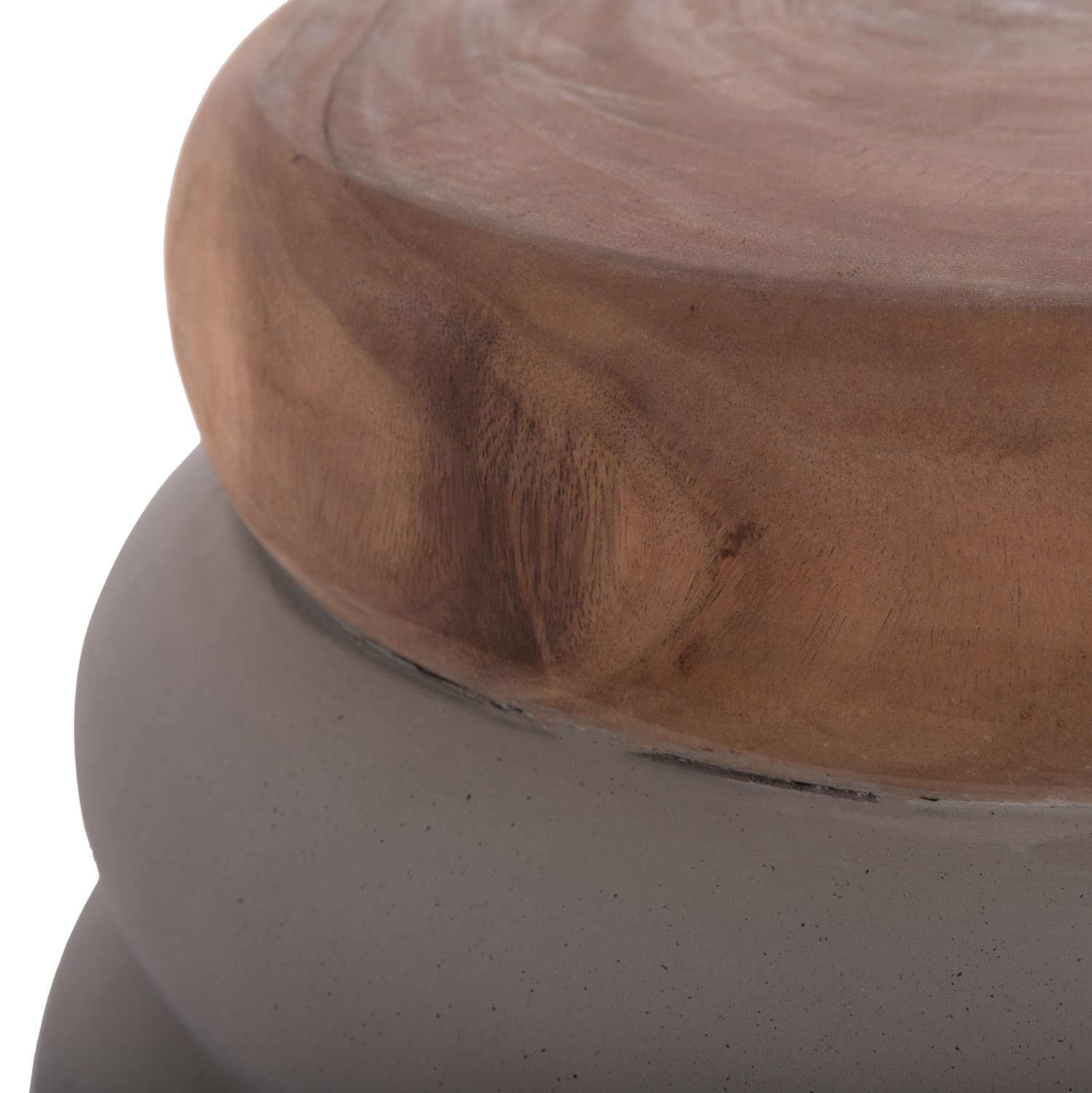 ΣΚΑΜΠΟ PUFFAT HM18172.03 FIBER CEMENT ΓΚΡΙ- ΞΥΛΟ TEAK TOP Φ45x46Υεκ. 7