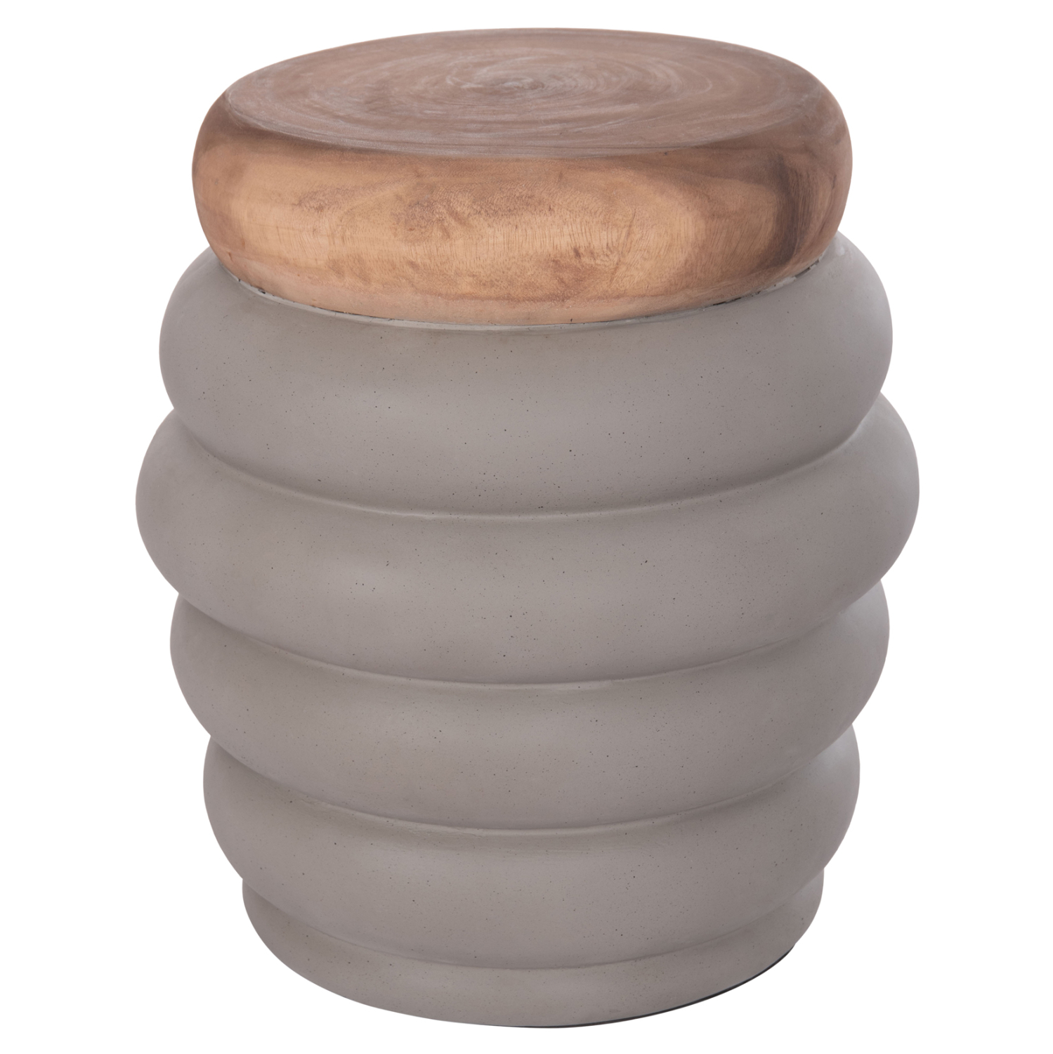 ΣΚΑΜΠΟ PUFFAT HM18172.03 FIBER CEMENT ΓΚΡΙ- ΞΥΛΟ TEAK TOP Φ45x46Υεκ. 9