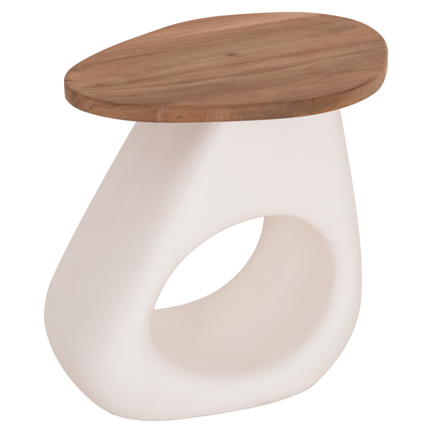 ΒΟΗΘΗΤΙΚΟ ΤΡΑΠΕΖΙ AIDA HM4692.02 FIBER CEMENT ΛΕΥΚΟ--ΞΥΛΟ TEAK TOP 47x60x59Υεκ 1