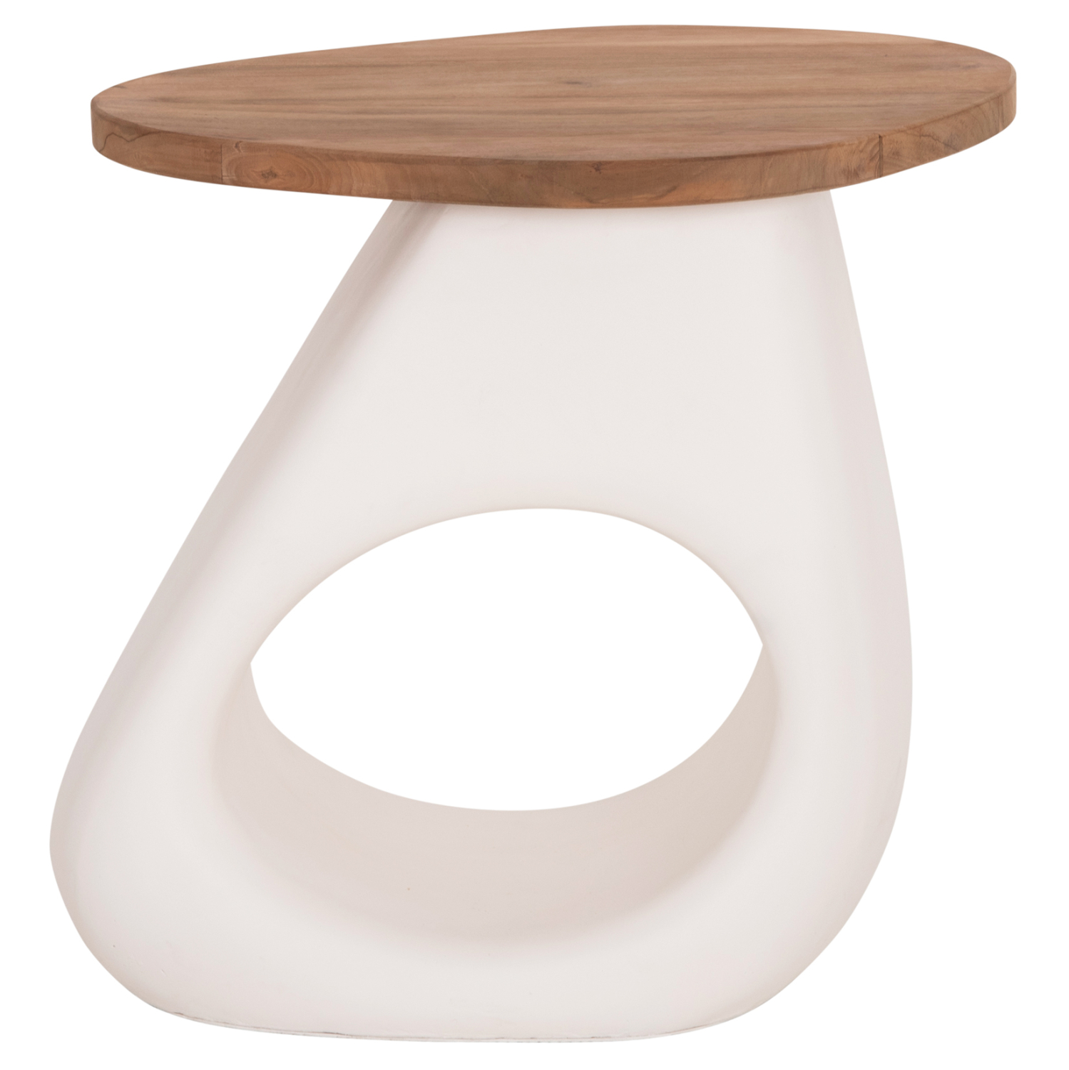 ΒΟΗΘΗΤΙΚΟ ΤΡΑΠΕΖΙ AIDA HM4692.02 FIBER CEMENT ΛΕΥΚΟ--ΞΥΛΟ TEAK TOP 47x60x59Υεκ 3