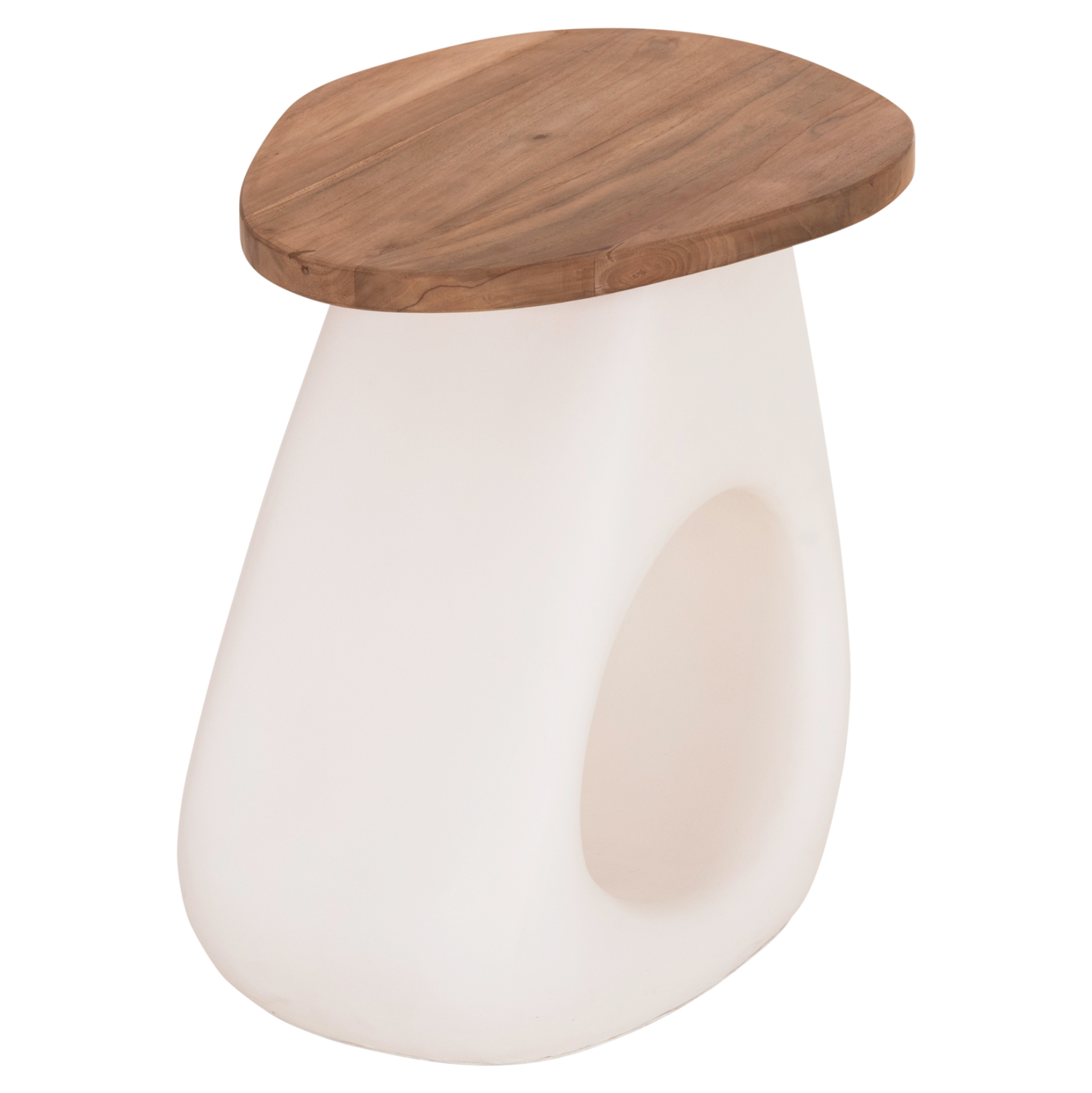 ΒΟΗΘΗΤΙΚΟ ΤΡΑΠΕΖΙ AIDA HM4692.02 FIBER CEMENT ΛΕΥΚΟ--ΞΥΛΟ TEAK TOP 47x60x59Υεκ 7