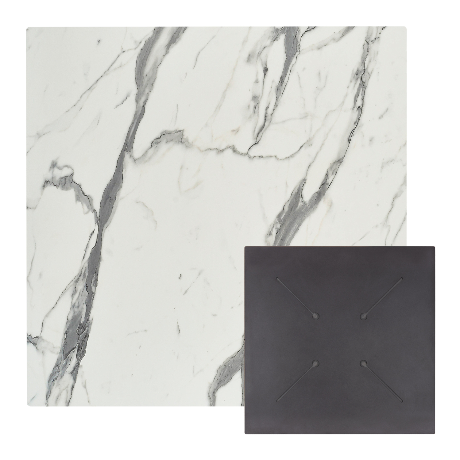 ΕΠΙΦΑΝΕΙΑ ΤΡΑΠΕΖΙΟΥ ΤΕΤΡΑΓΩΝΗ HPL HM5839.31 WHITE MARBLE 80x80εκ 1
