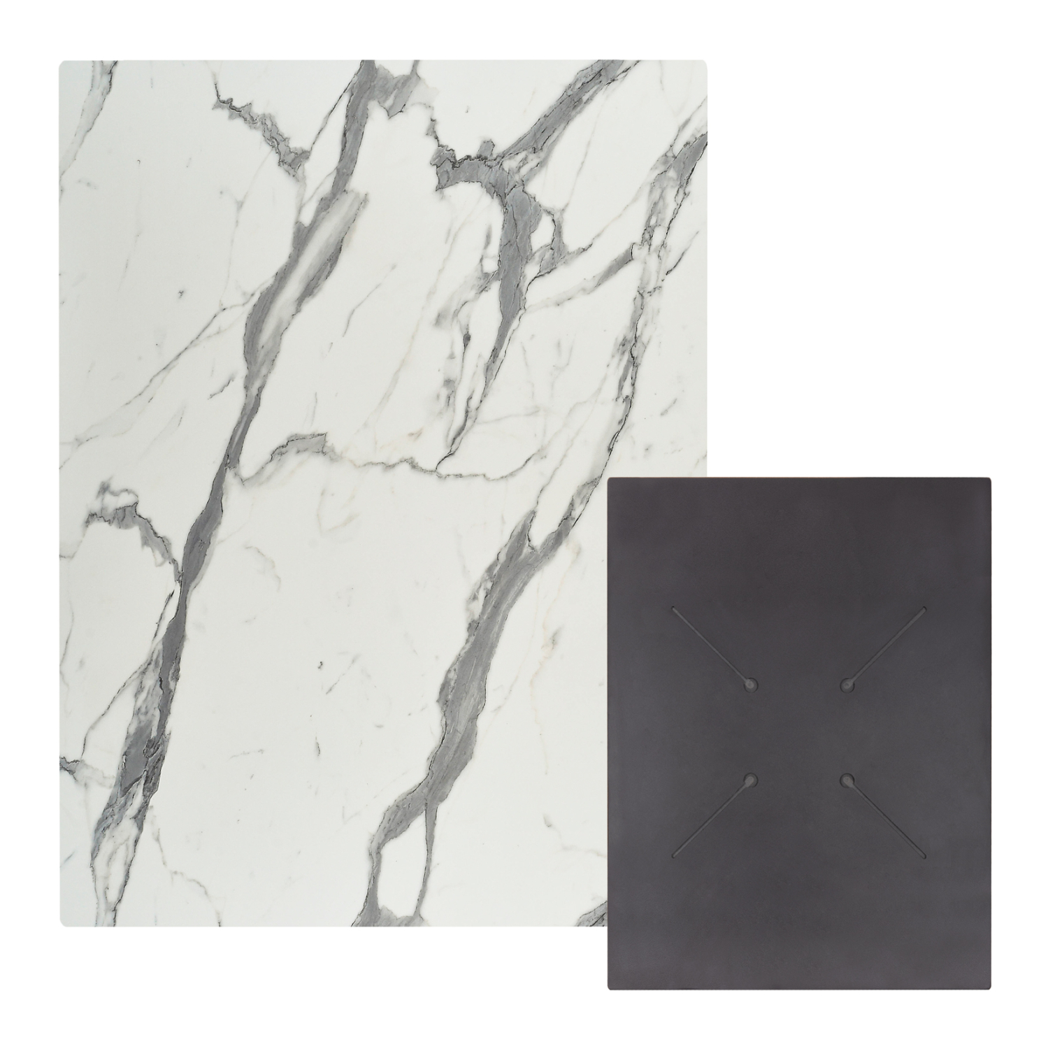 ΕΠΙΦΑΝΕΙΑ ΤΡΑΠΕΖΙΟΥ HPL ΟΡΘΟΓΩΝΙΑ HM6350.31 ΛΕΥΚΟ ΜΑΡΜΑΡΟ 60x80εκ. 1