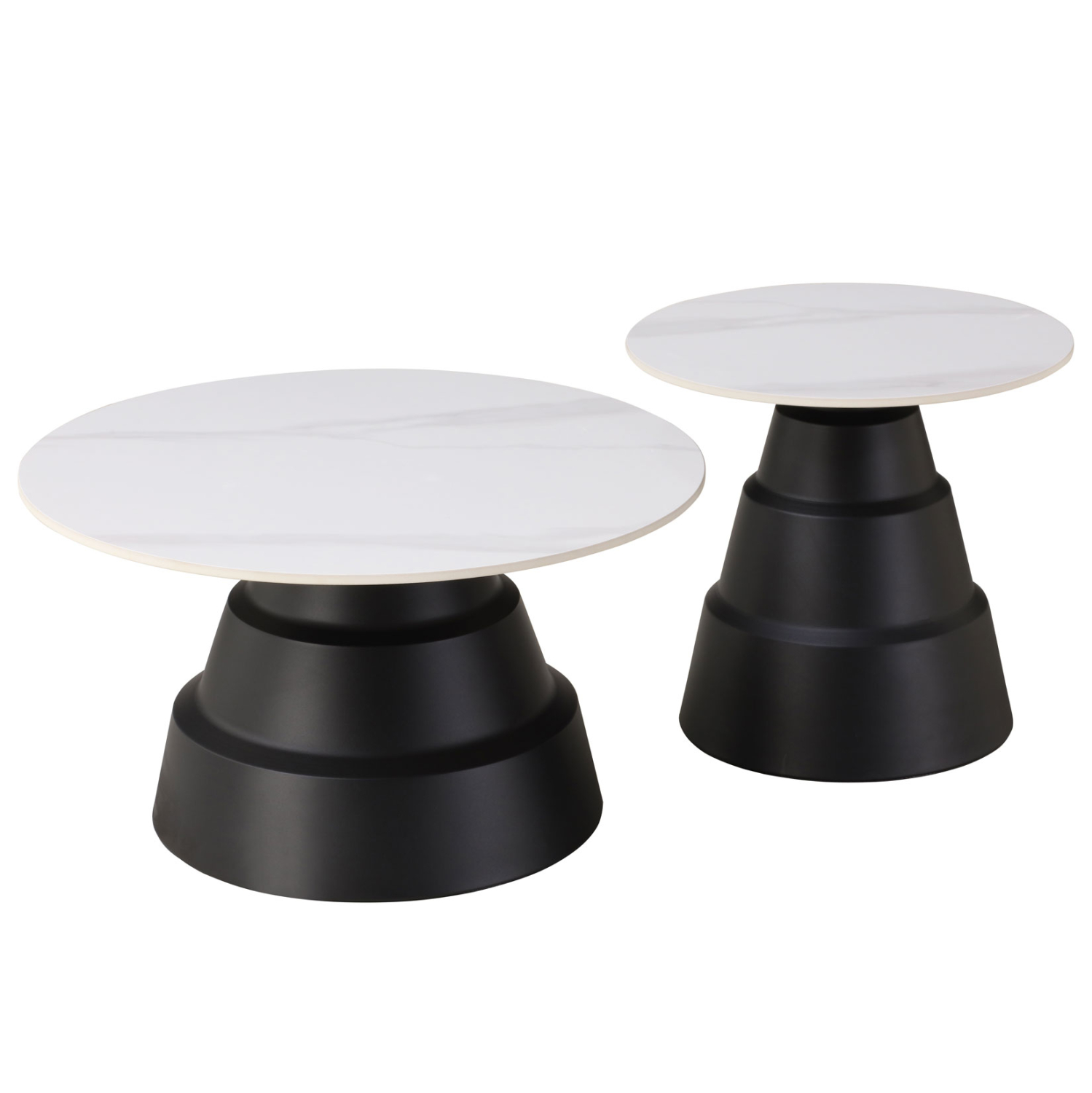 ΤΡΑΠΕΖΙΑ ΣΑΛΟΝΙΟΥ LIDOK HM18261.01 ΚΕΡΑΜΙΚΑ TOP ΟΨΗ ΛΕΥΚΟΥ ΜΑΡΜΑΡΟΥ Φ50εκ &amp; Φ70εκ 1