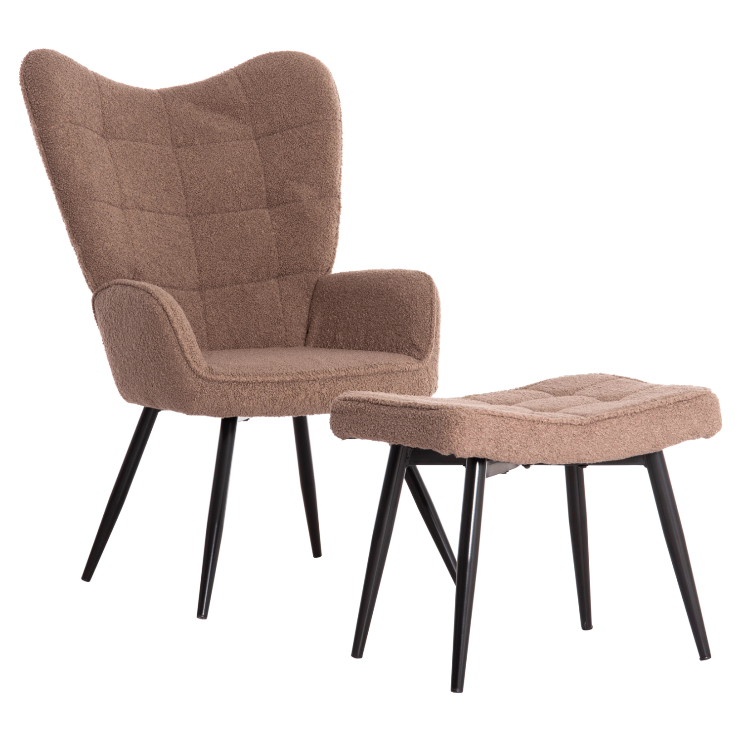 ΠΟΛΥΘΡΟΝΑ ΜΠΕΡΖΕΡΑ CRAWLEY ΜΕ ΥΠΟΠΟΔΙΟ HM8918.26 ΥΦΑΣΜΑ ΜΠΟΥΚΛΕ ΚΑΦΕ 69x73x96Yεκ. 1