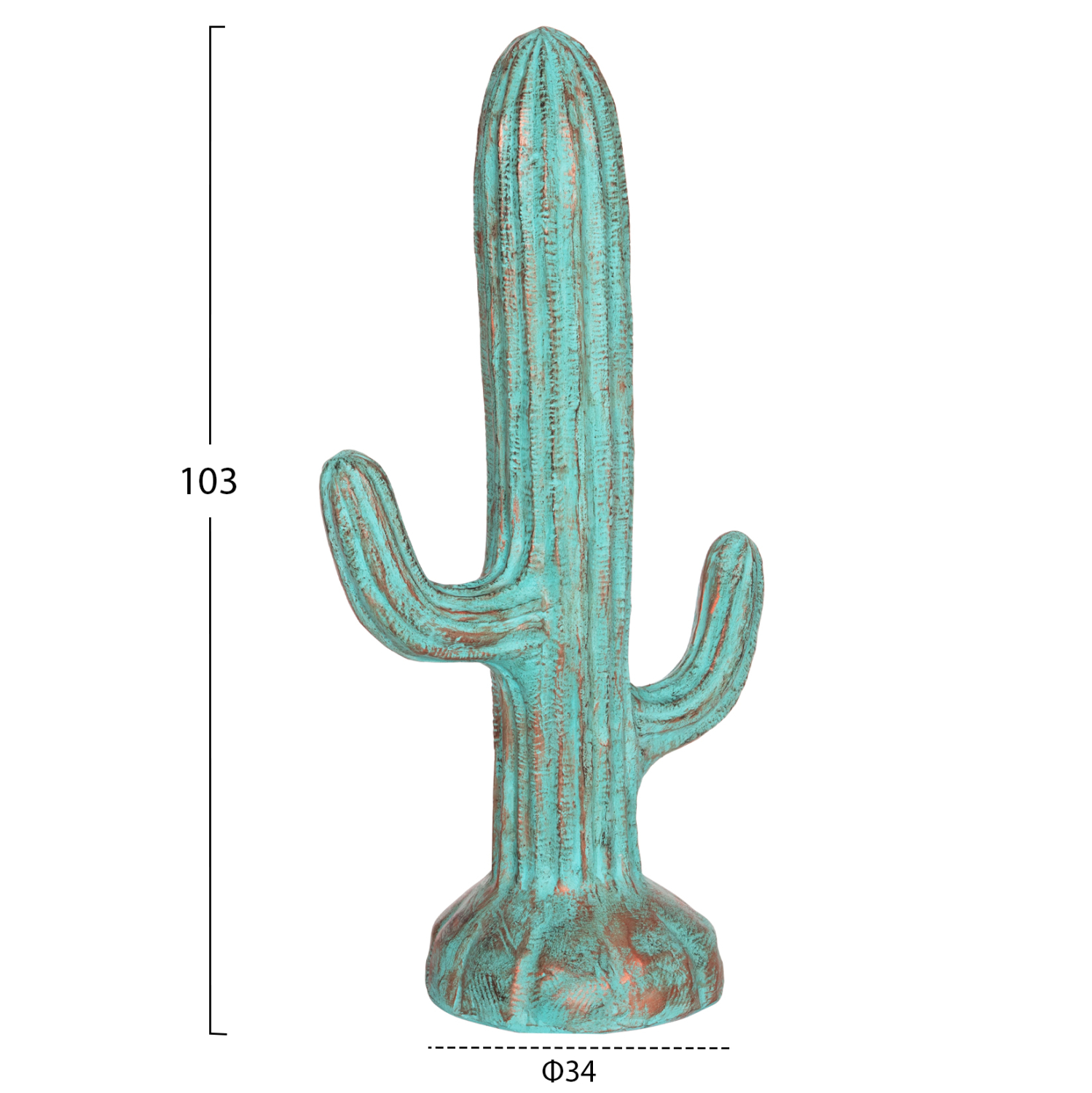 ΔΙΑΚΟΣΜΗΤΙΚΟΣ ΚΑΚΤΟΣ ΔΑΠΕΔΟΥ CACTUS HM4386.03M ΓΥΨΟΣ ΣΕ ΤΙΡΚΟΥΑΖ 54x34x103Υεκ. 2