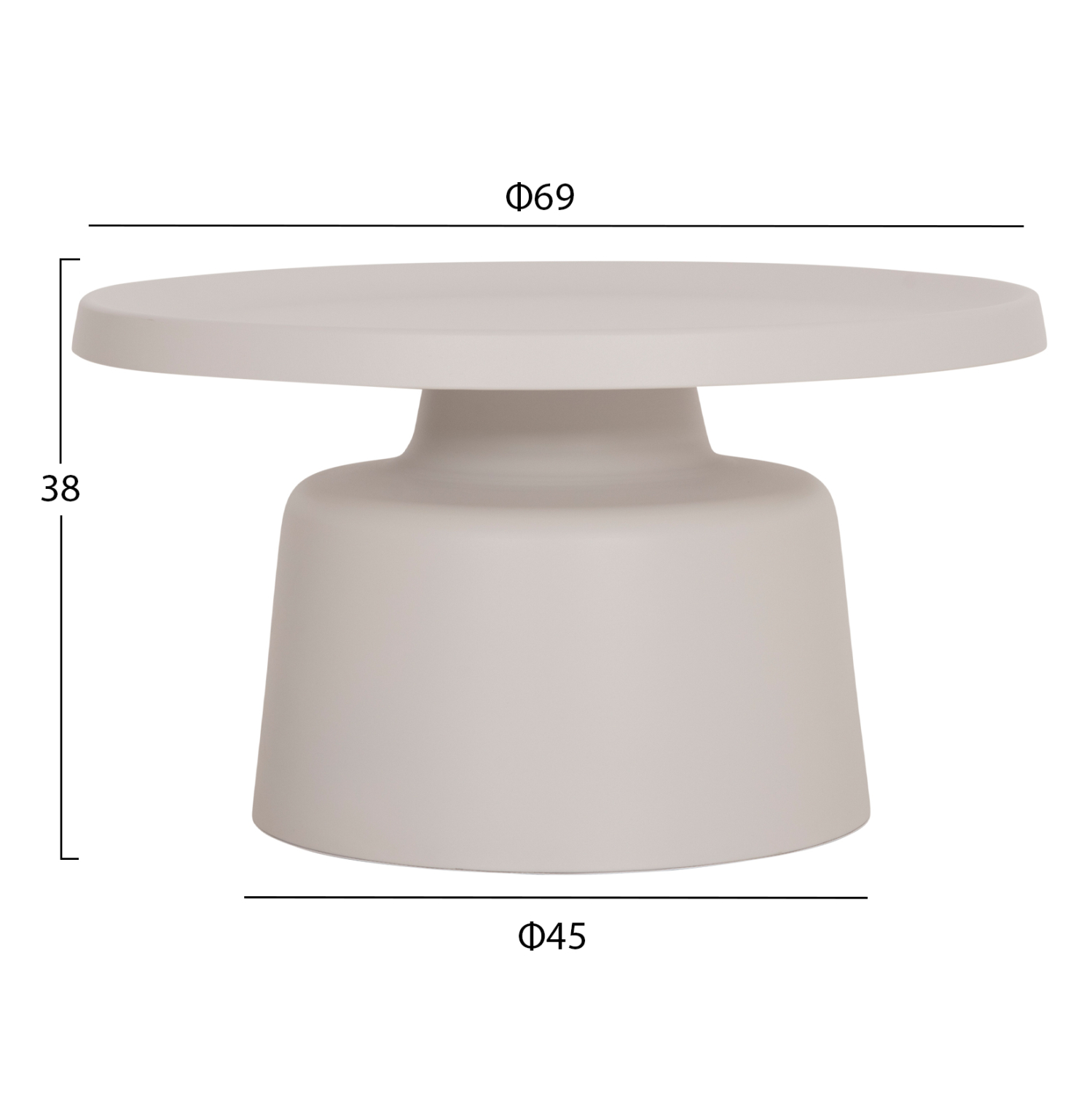 ΣΕΤ 2 ΤΡΑΠΕΖΙΑ ΣΑΛΟΝΙΟΥ RINKON2 HM18304.01 ΜΕΤΑΛΛΟ ΣΕ ΛΕΥΚΟ Φ49εκ &amp; Φ69εκ 2