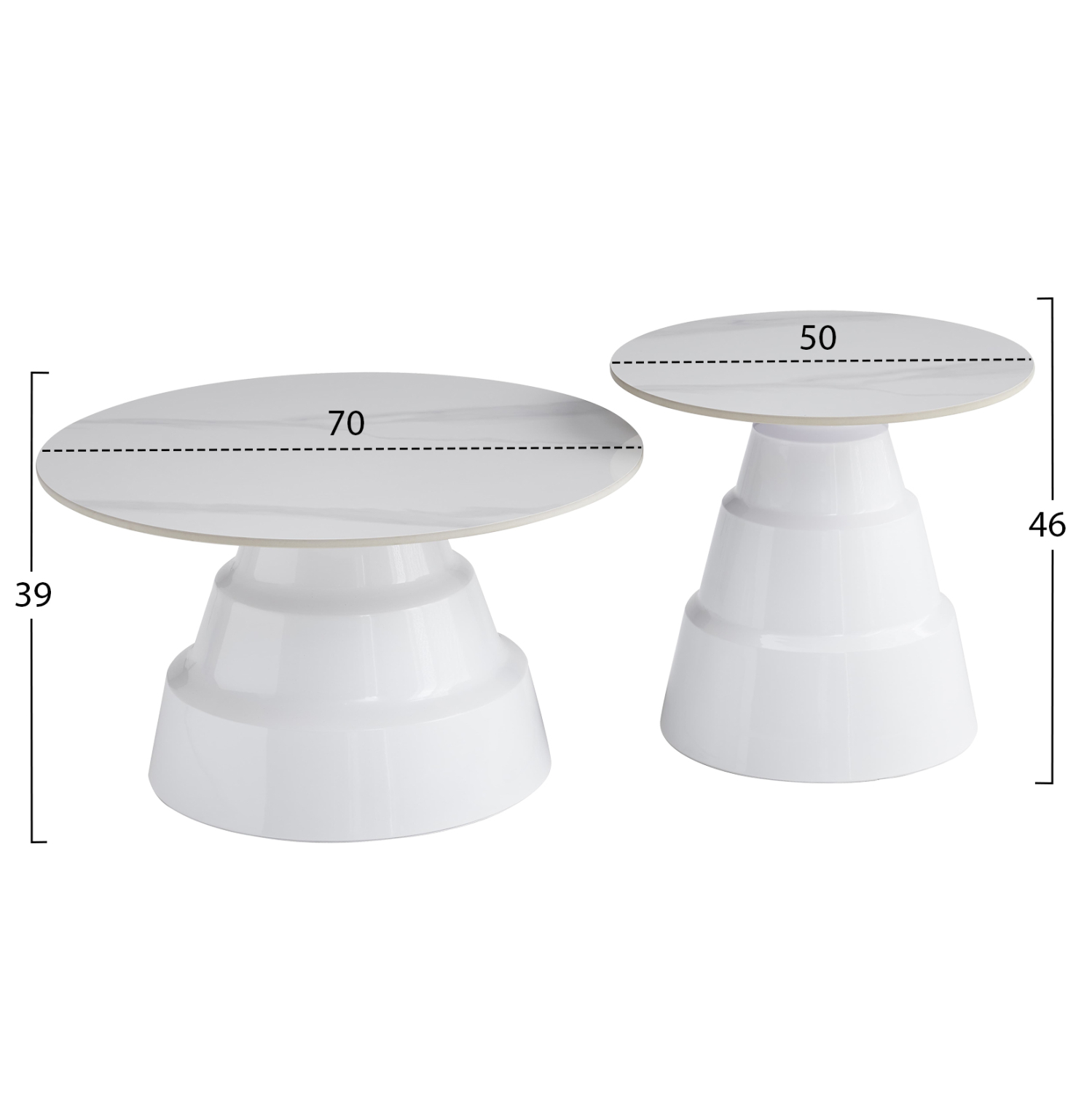 ΣΕΤ 2 ΤΡΑΠΕΖΙΑ ΣΑΛΟΝΙΟΥ LIDOX HM18306.01 SINTERED STONE TOPS KAI ΒΑΣΕΙΣ--ΛΕΥΚΑ Φ50 &amp; Φ70 2