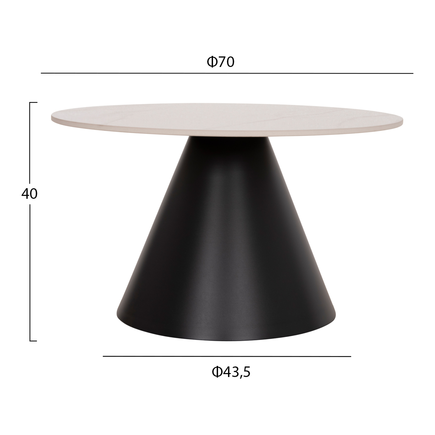 ΣΕΤ 2 ΤΡΑΠΕΖΙΑ ΣΑΛΟΝΙΟΥ RIDGE(X) HM18307.02 SINTERED STONE TOPS--ΒΑΣΕΙΣ ΜΑΥΡΕΣ Φ50 &amp; Φ70 2