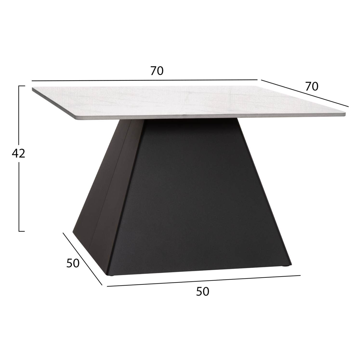 ΣΕΤ 2 ΤΡΑΠΕΖΙΑ ΣΑΛΟΝΙΟΥ QUBER(X) HM18311.02 SINTERED STONE ΤΕΤΡΑΓΩΝΟ--ΒΑΣΕΙΣ ΜΑΥΡΕΣ 2