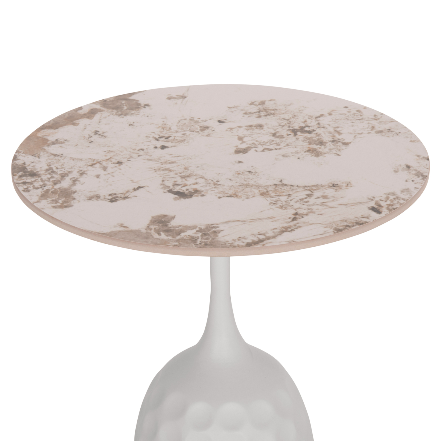 ΤΡΑΠΕΖΙ ΣΑΛΟΝΙΟΥ LONGSTEM HM18317.01 ΒΑΣΗ ΛΕΥΚΗ--SINTERED STONE CALACATA GOLD Φ50 5