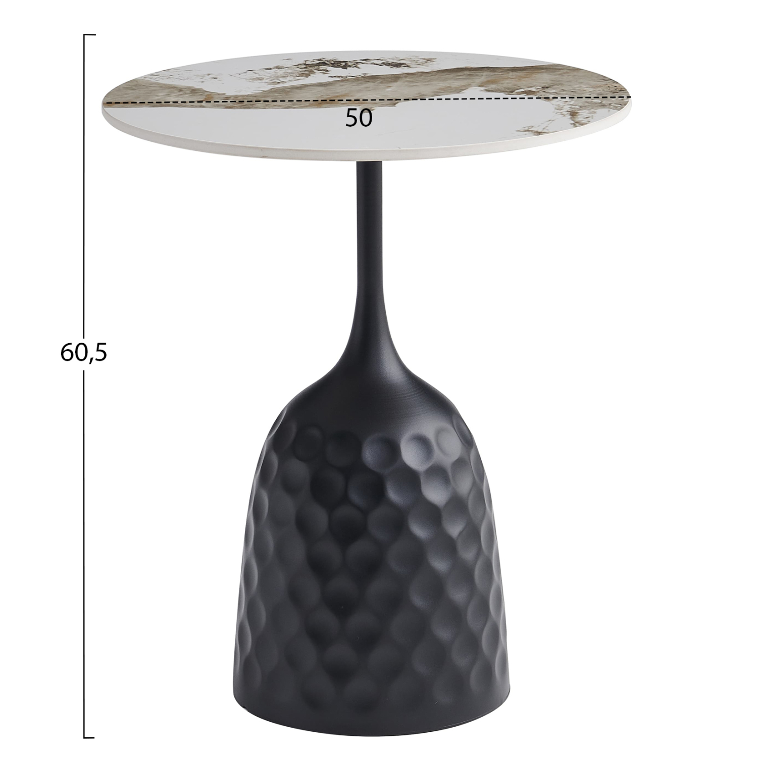 ΤΡΑΠΕΖΙ ΣΑΛΟΝΙΟΥ LONGSTEM HM18317.02 ΒΑΣΗ ΜΑΥΡΗ--SINTERED STONE PANDORA SCHEME Φ50 2