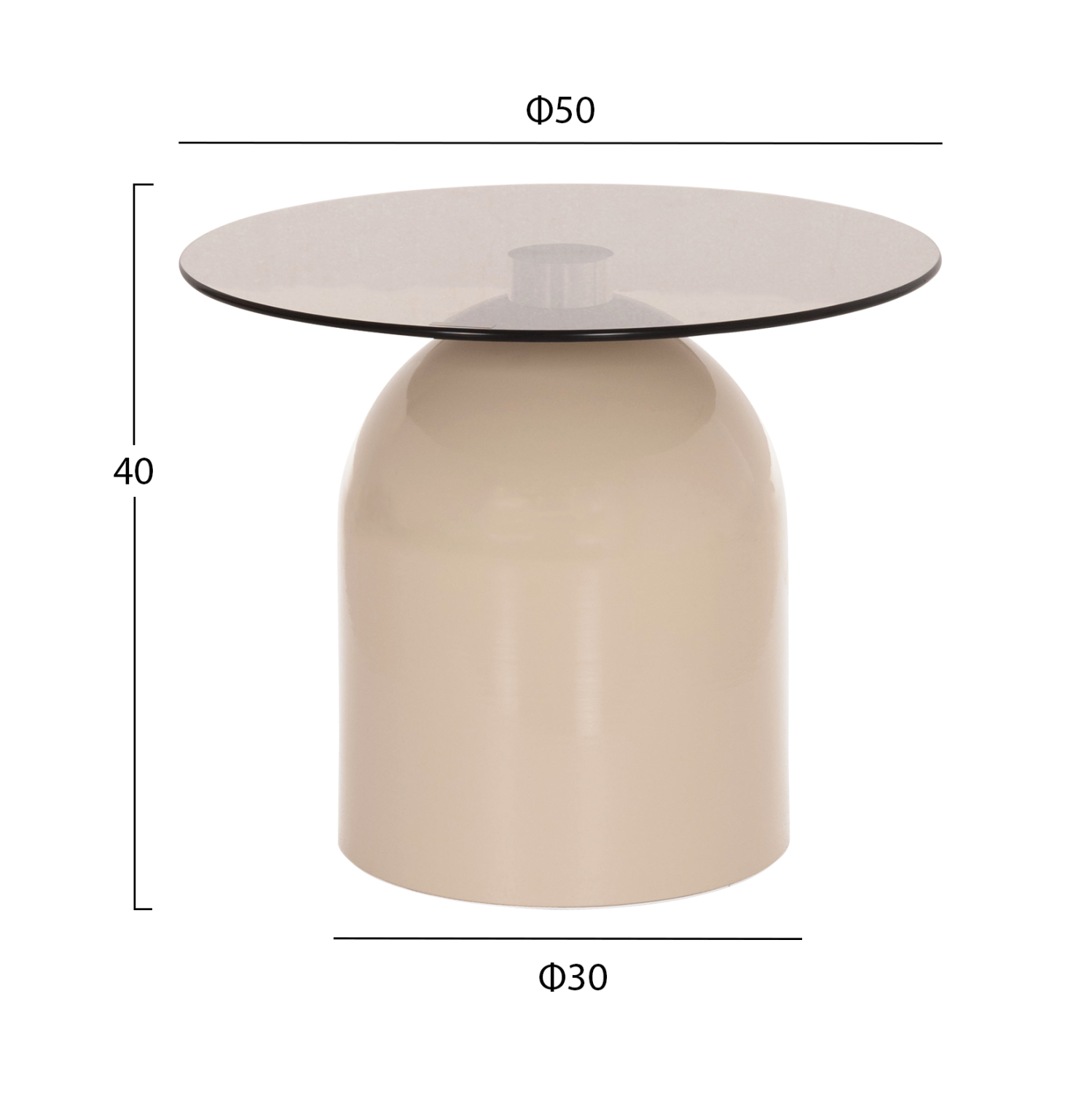 ΣΕΤ 2 ΤΡΑΠΕΖΙΑ ΣΑΛΟΝΙΟΥ BELLINS HM18314.04 ΜΠΕΖ ΜΕΤΑΛ.ΒΑΣΕΙΣ--ΓΥΑΛΙ Φ50εκ &amp; Φ40εκ 2