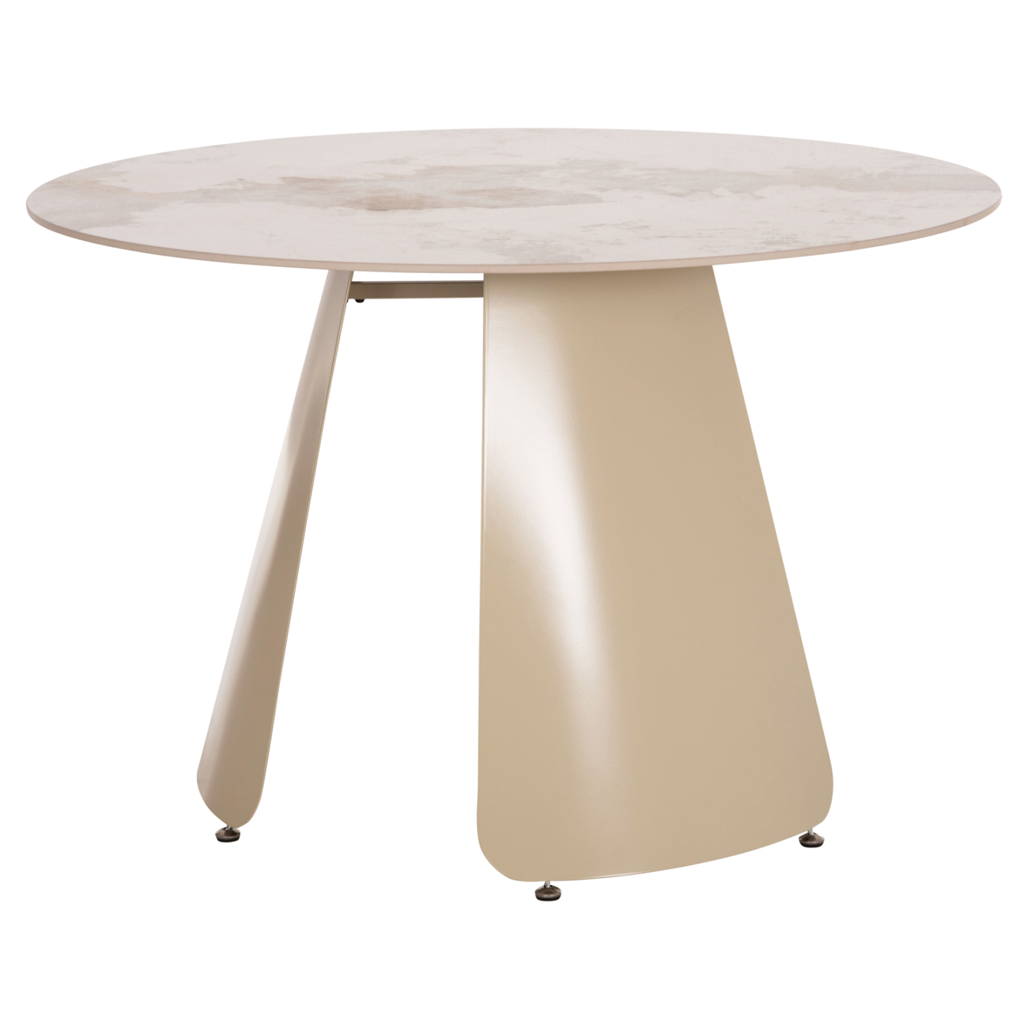 ΤΡΑΠΕΖΙ ΤΡΑΠΕΖΑΡΙΑΣ ΣΤΡΟΓΓΥΛΟ SEDAR HM18326 ΚΕΡΑΜΙΚΟ TOP--ΚΡΕΜ ΜΕΤΑΛ.ΠΟΔΙΑ Φ120x78Υ 4