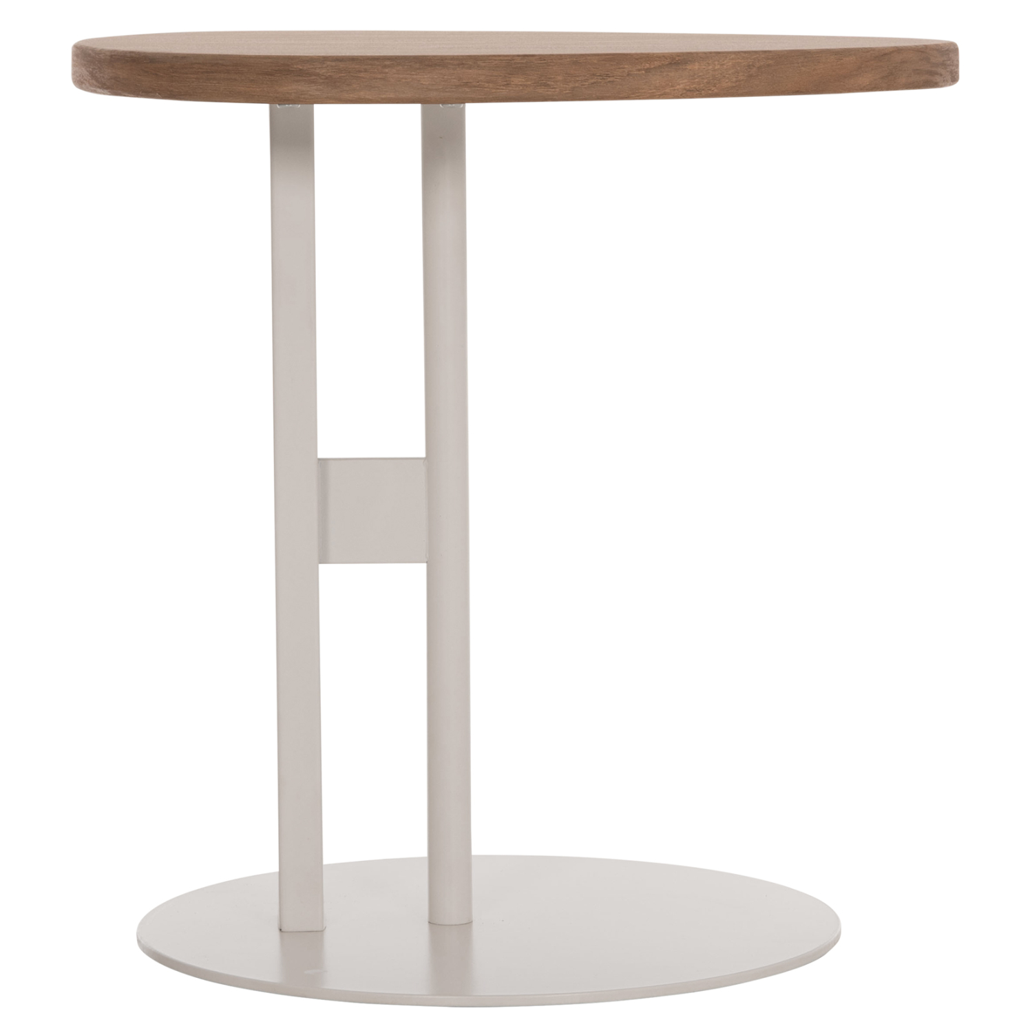 ΒΟΗΘΗΤΙΚΟ ΤΡΑΠΕΖΙ ΟΒΑΛ ALPER HM18328 MDF SONAMA--ΜΕΤΑΛΛΟ ΛΕΥΚΟ 50x50x51Υεκ. 3