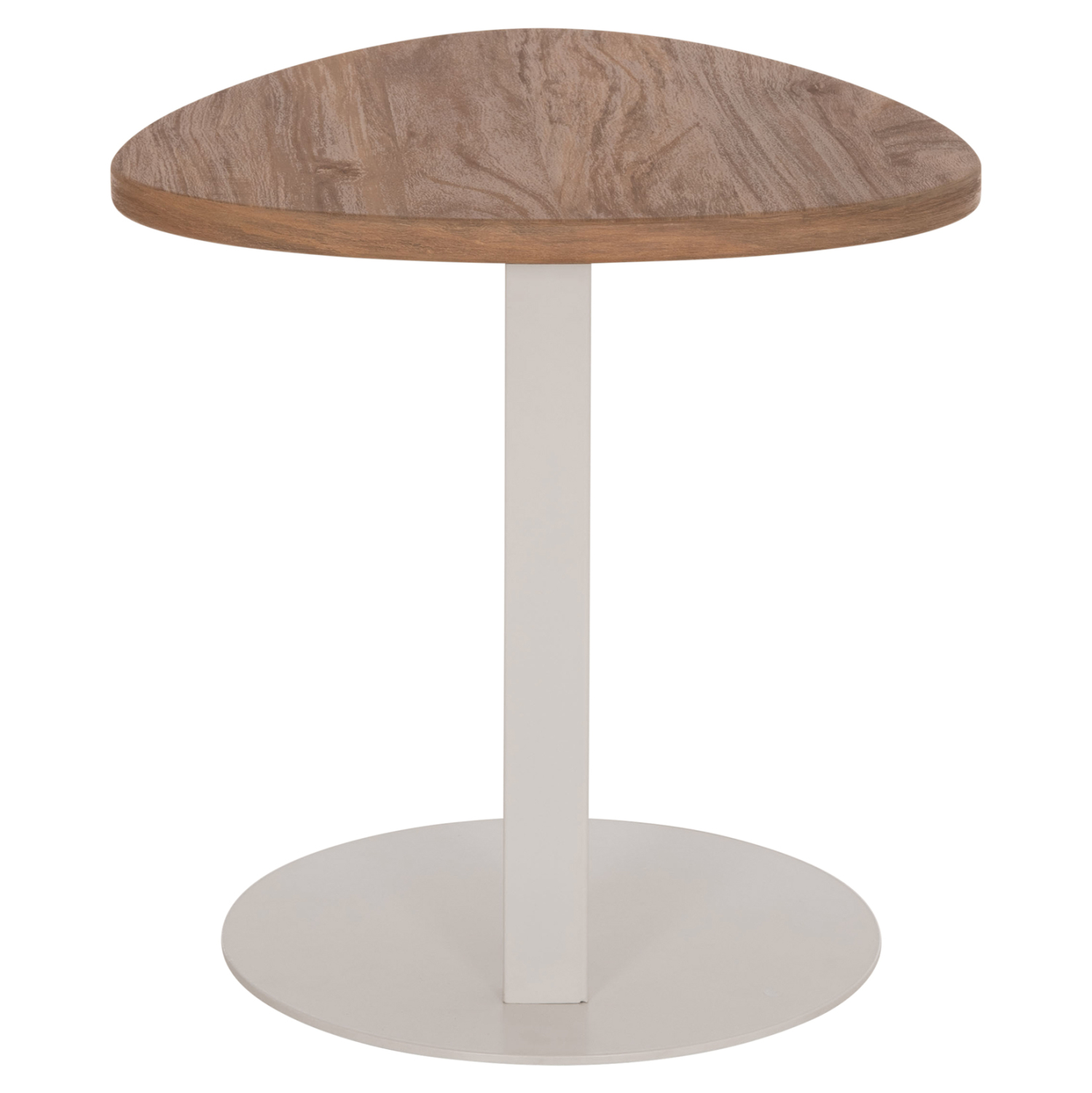 ΒΟΗΘΗΤΙΚΟ ΤΡΑΠΕΖΙ ΟΒΑΛ ALPER HM18328 MDF SONAMA--ΜΕΤΑΛΛΟ ΛΕΥΚΟ 50x50x51Υεκ. 4