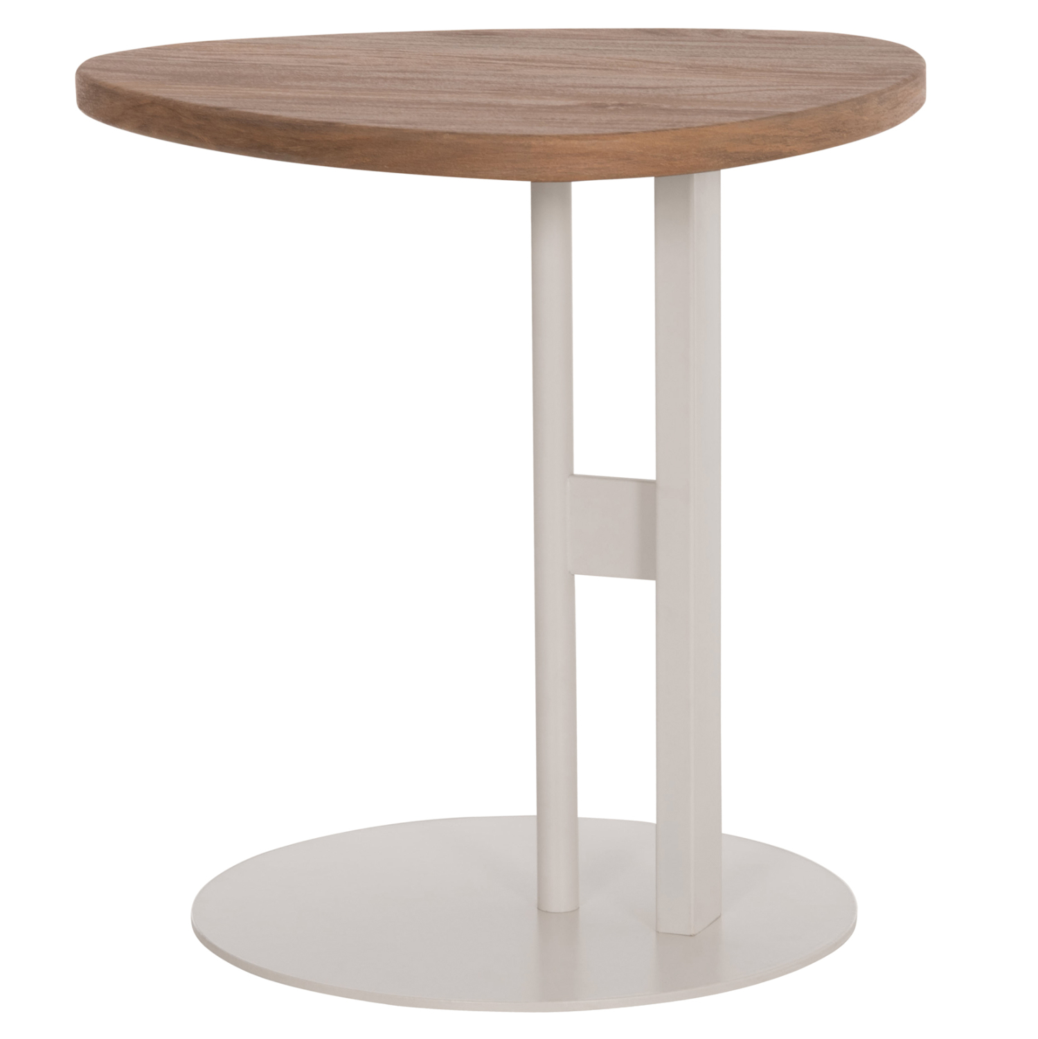 ΒΟΗΘΗΤΙΚΟ ΤΡΑΠΕΖΙ ΟΒΑΛ ALPER HM18328 MDF SONAMA--ΜΕΤΑΛΛΟ ΛΕΥΚΟ 50x50x51Υεκ. 5