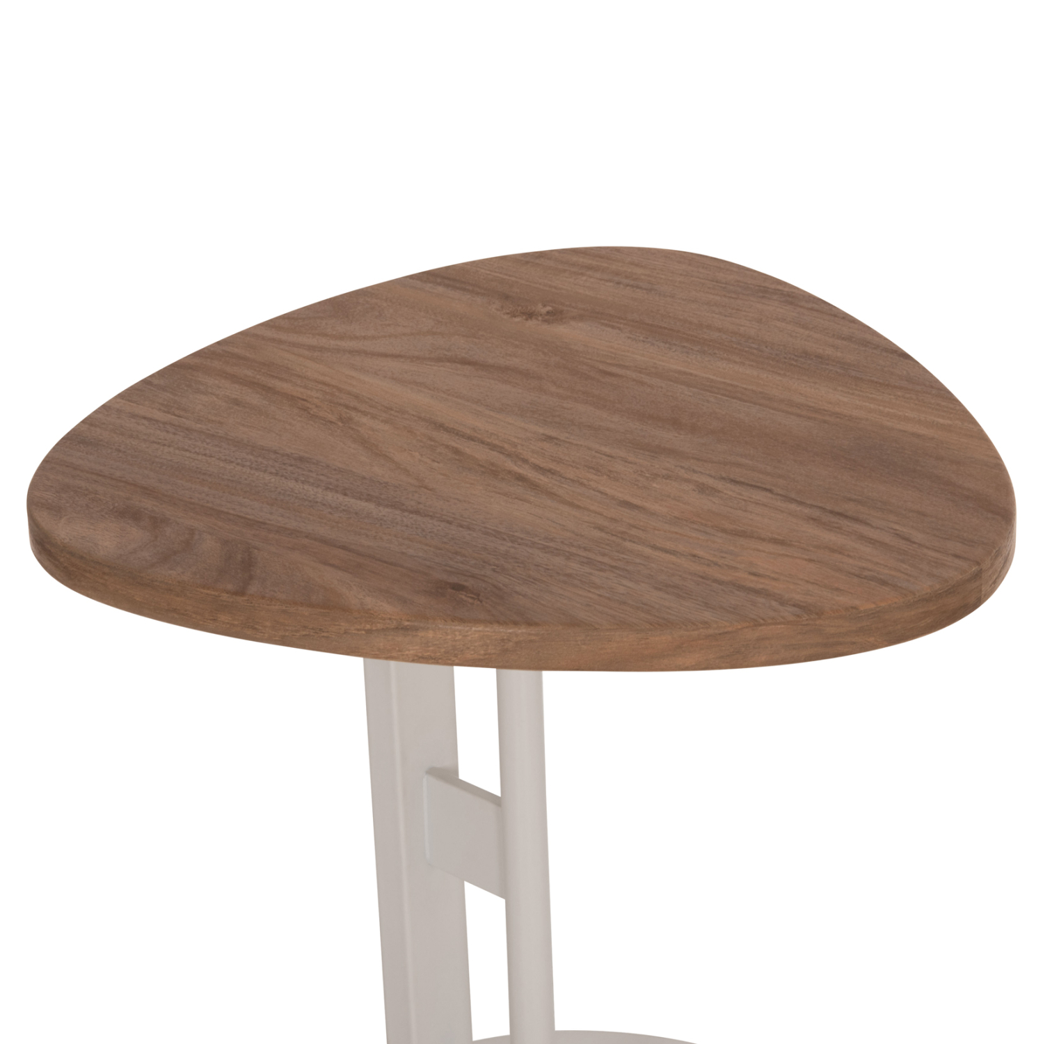 ΒΟΗΘΗΤΙΚΟ ΤΡΑΠΕΖΙ ΟΒΑΛ ALPER HM18328 MDF SONAMA--ΜΕΤΑΛΛΟ ΛΕΥΚΟ 50x50x51Υεκ. 7