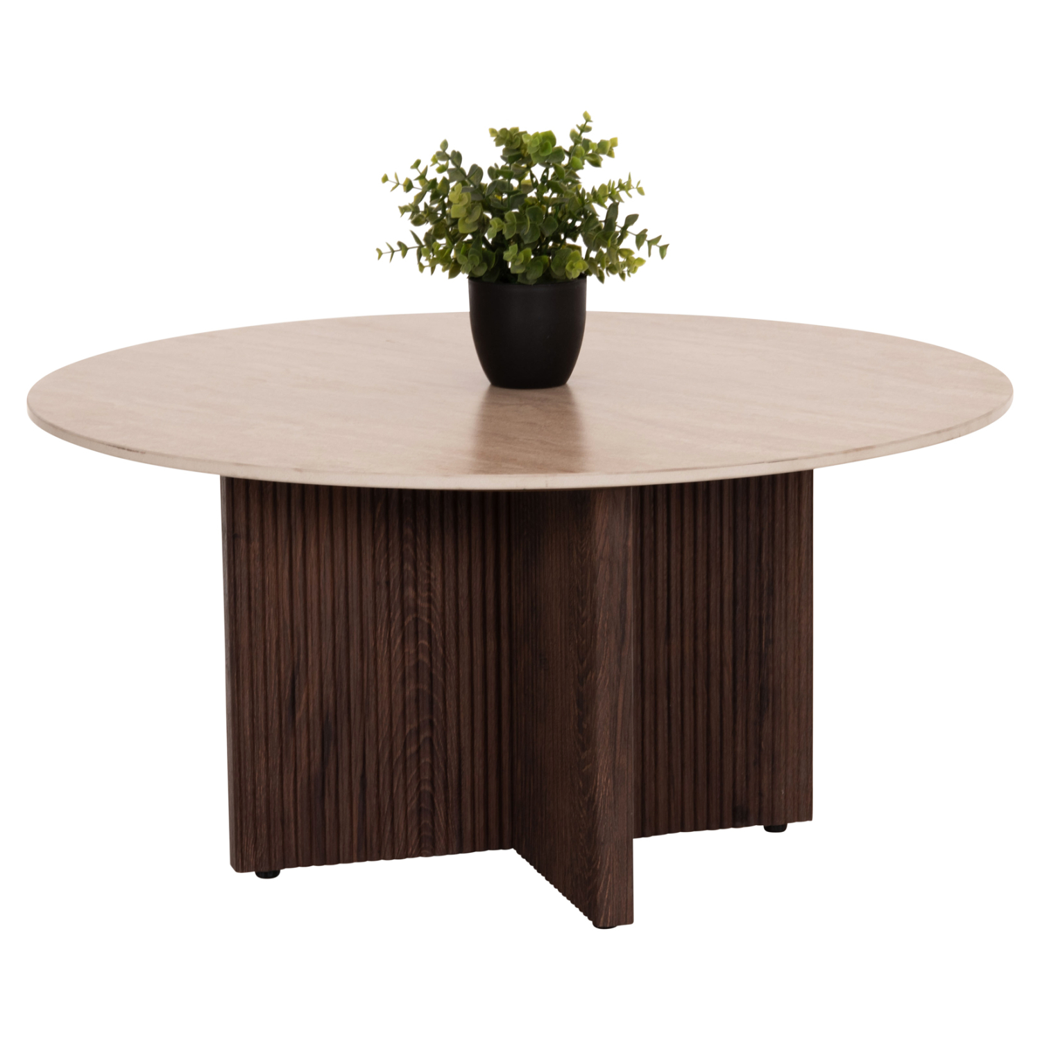 ΤΡΑΠΕΖΙ ΣΑΛΟΝΙΟΥ SKY HM18329 ΚΕΡΑΜΙΚΟ TOP ΟΨΗ ΤΡΑΒΕΡΤΙΝΑΣ-MDF ΒΑΣΗ Φ80x40Υεκ. 1