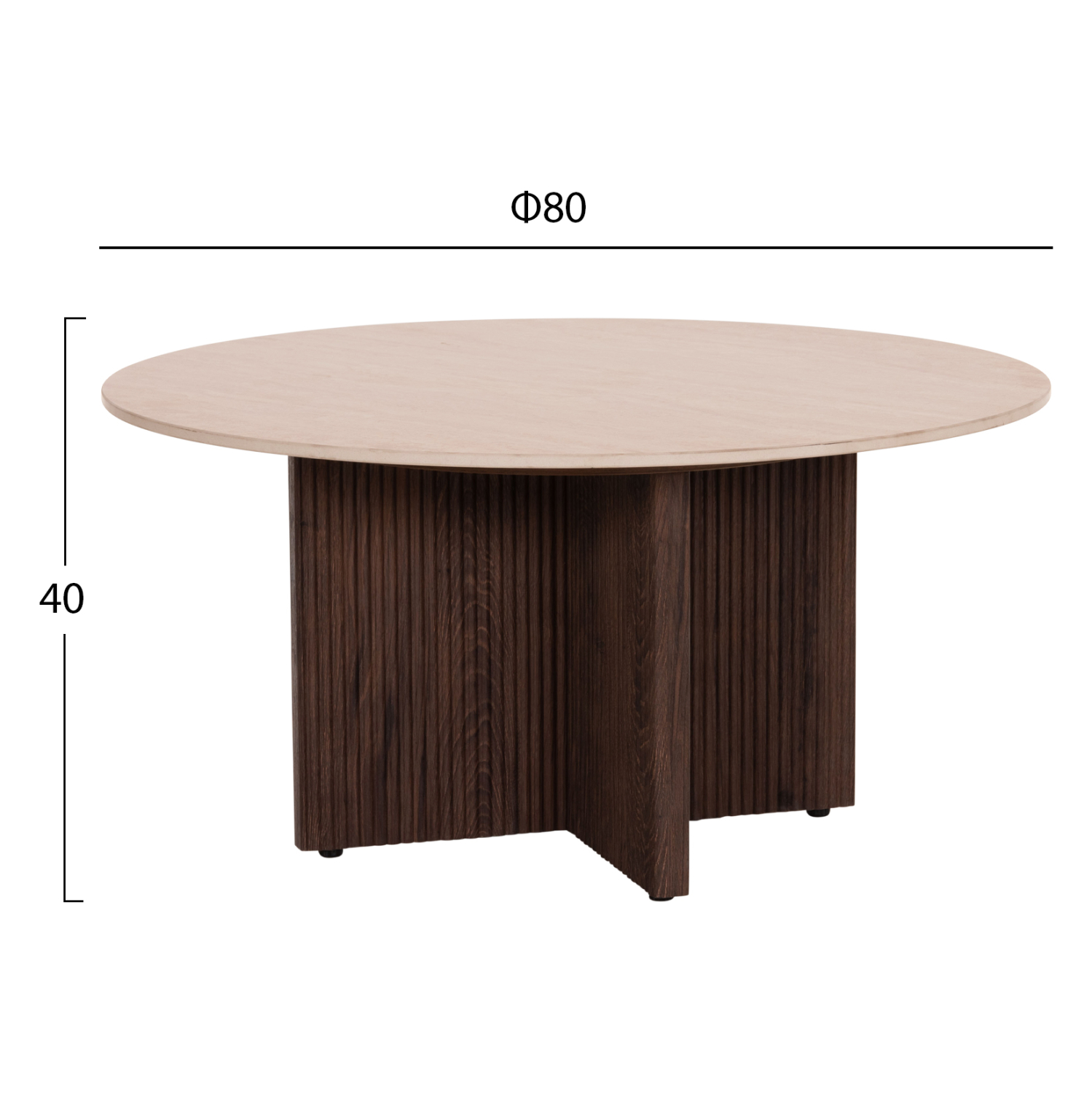 ΤΡΑΠΕΖΙ ΣΑΛΟΝΙΟΥ SKY HM18329 ΚΕΡΑΜΙΚΟ TOP ΟΨΗ ΤΡΑΒΕΡΤΙΝΑΣ-MDF ΒΑΣΗ Φ80x40Υεκ. 2