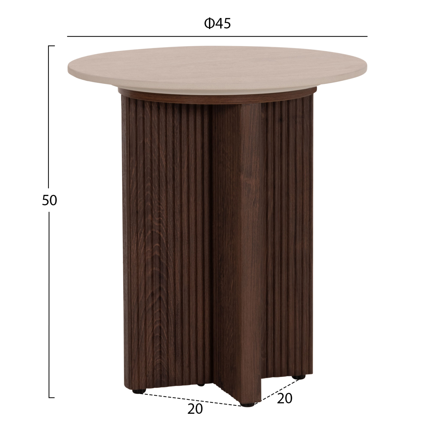 ΤΡΑΠΕΖΙ ΒΟΗΘΗΤΙΚΟ SKY HM18330 ΚΕΡΑΜΙΚΟ TOP ΟΨΗ ΤΡΑΒΕΡΤΙΝΑΣ-MDF ΒΑΣΗ ΚΑΦΕ Φ45x50Υεκ. 2