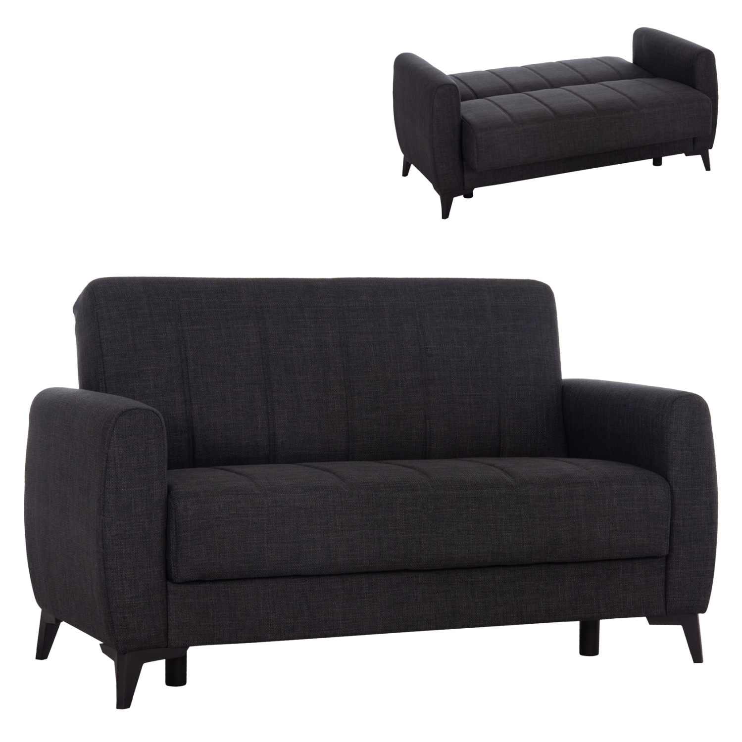 ΚΑΝΑΠΕΣ ΚΡΕΒΑΤΙ ΜΕ ΑΠΟΘ.ΧΩΡΟ ΔΙΘΕΣΙΟΣ NIKKO HM3293.01 ΓΚΡΙ ΥΦΑΣΜΑ 144x75x84Υεκ. 1