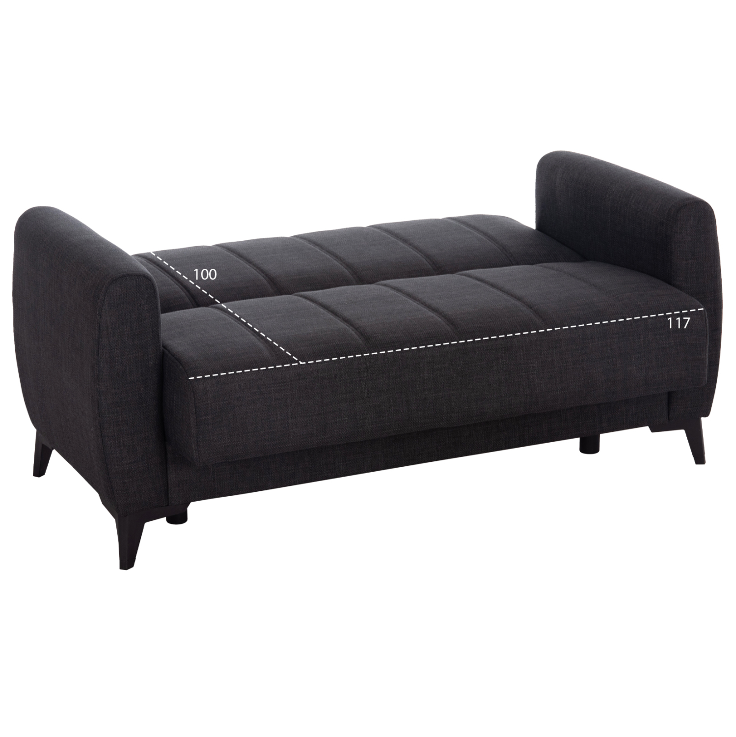 ΚΑΝΑΠΕΣ ΚΡΕΒΑΤΙ ΜΕ ΑΠΟΘ.ΧΩΡΟ ΔΙΘΕΣΙΟΣ NIKKO HM3293.01 ΓΚΡΙ ΥΦΑΣΜΑ 144x75x84Υεκ. 3