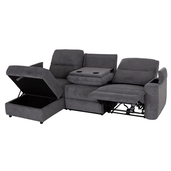 ΚΑΝΑΠΕΣ ΑΡΙΣΤΕΡΗ ΓΩΝΙΑ SYNTHIA HM3308.03L ΑΝΑΚΛΙΣΗ &amp; ΑΠΟΘ.ΧΩΡΟΣ--ΓΚΡΙ 245x170x98Υεκ 1