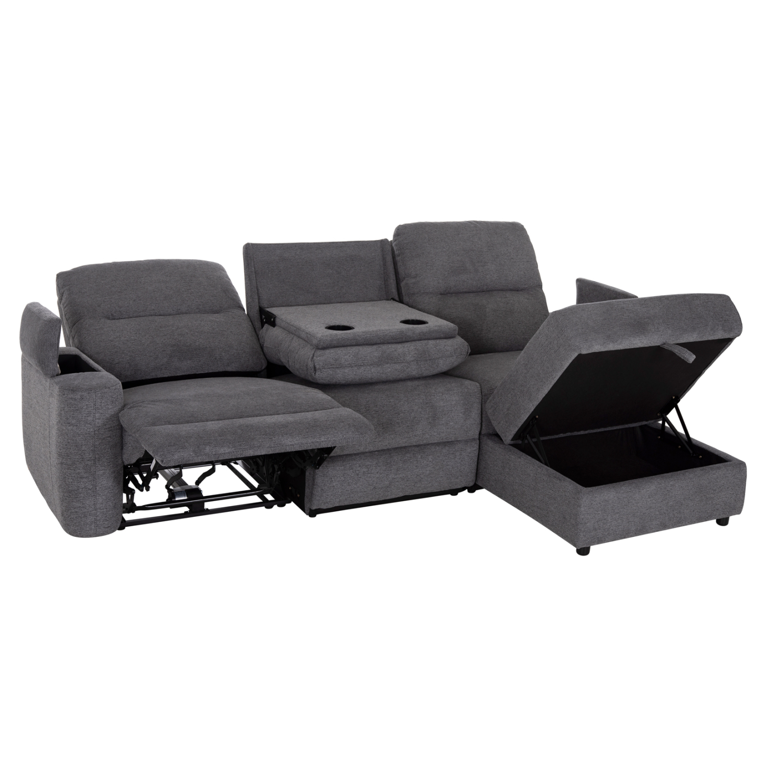 ΚΑΝΑΠΕΣ ΔΕΞΙΑ ΓΩΝΙΑ SYNTHIA HM3308.03R ΑΝΑΚΛΙΣΗ &amp; ΑΠΟΘ.ΧΩΡΟΣ--ΓΚΡΙ 245x170x98Υεκ 1