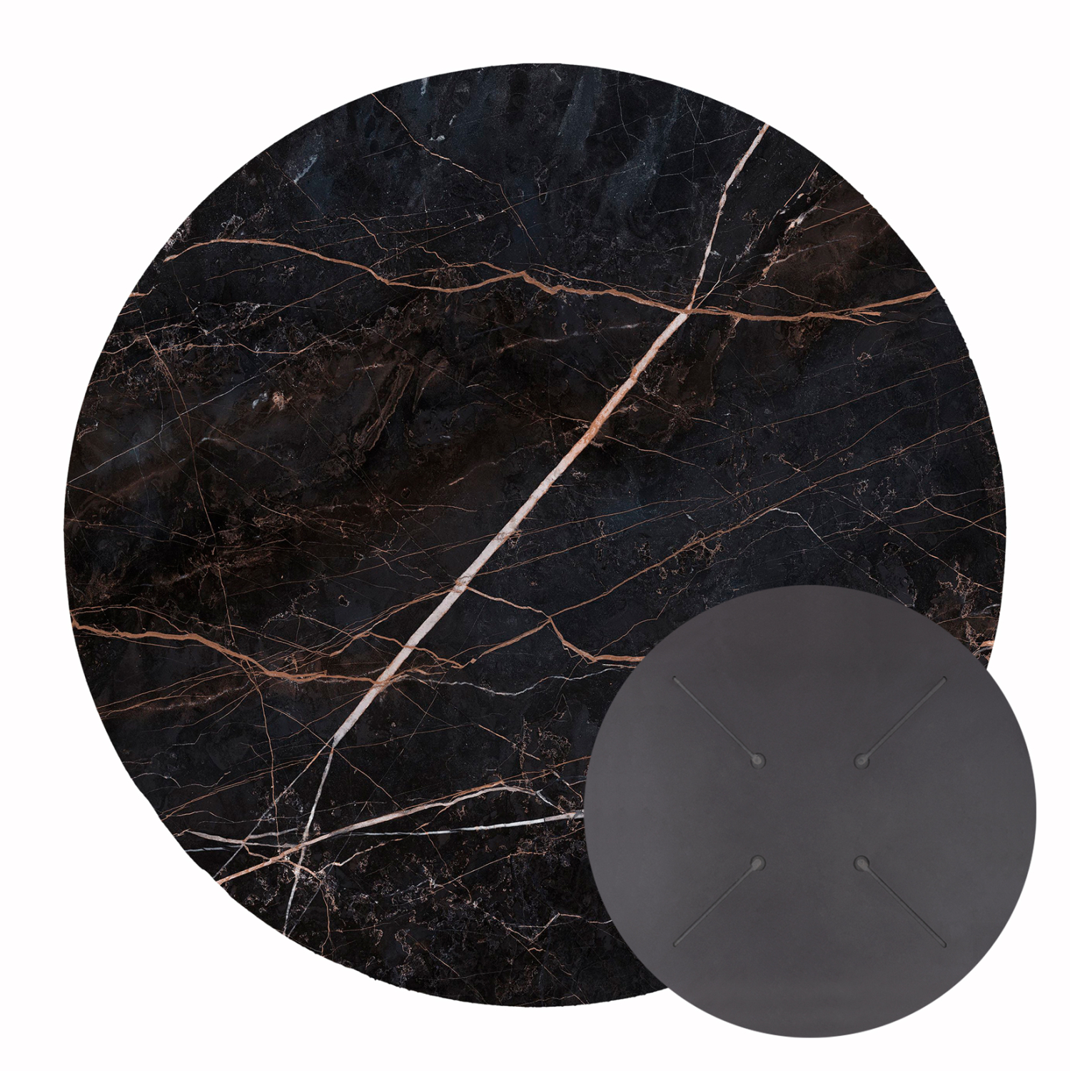 ΕΠΙΦΑΝΕΙΑ ΤΡΑΠΕΖΙΟΥ HPL ΣΤΡΟΓΓΥΛΗ HM5841.34 BLACK MARBLE Φ60εκ. 1