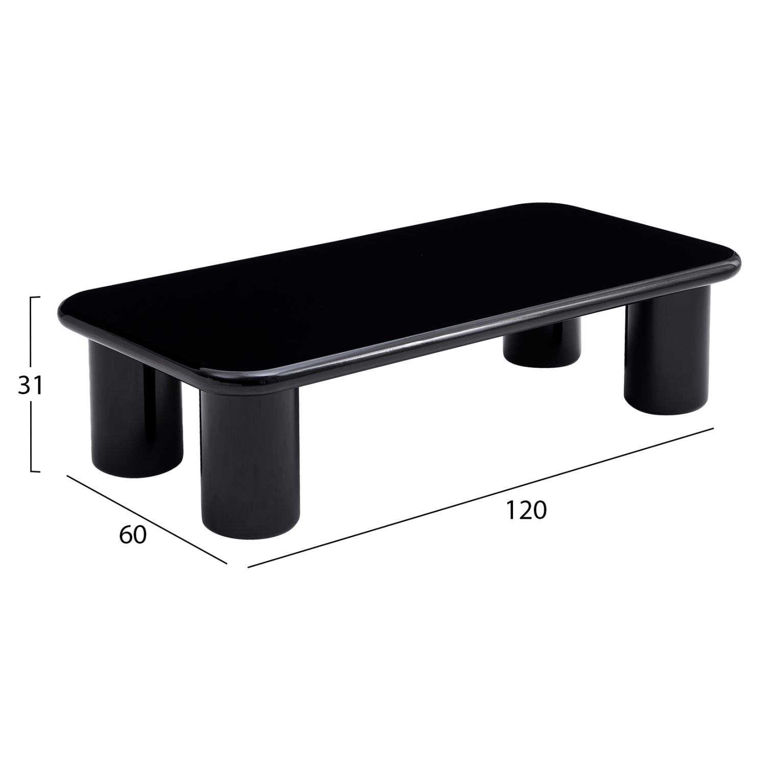 ΤΡΑΠΕΖΙ ΣΑΛΟΝΙΟΥ SOLNA HM18454.02 MDF ΣΕ GLOSSY ΜΑΥΡΟ 120x60x31Υεκ 2