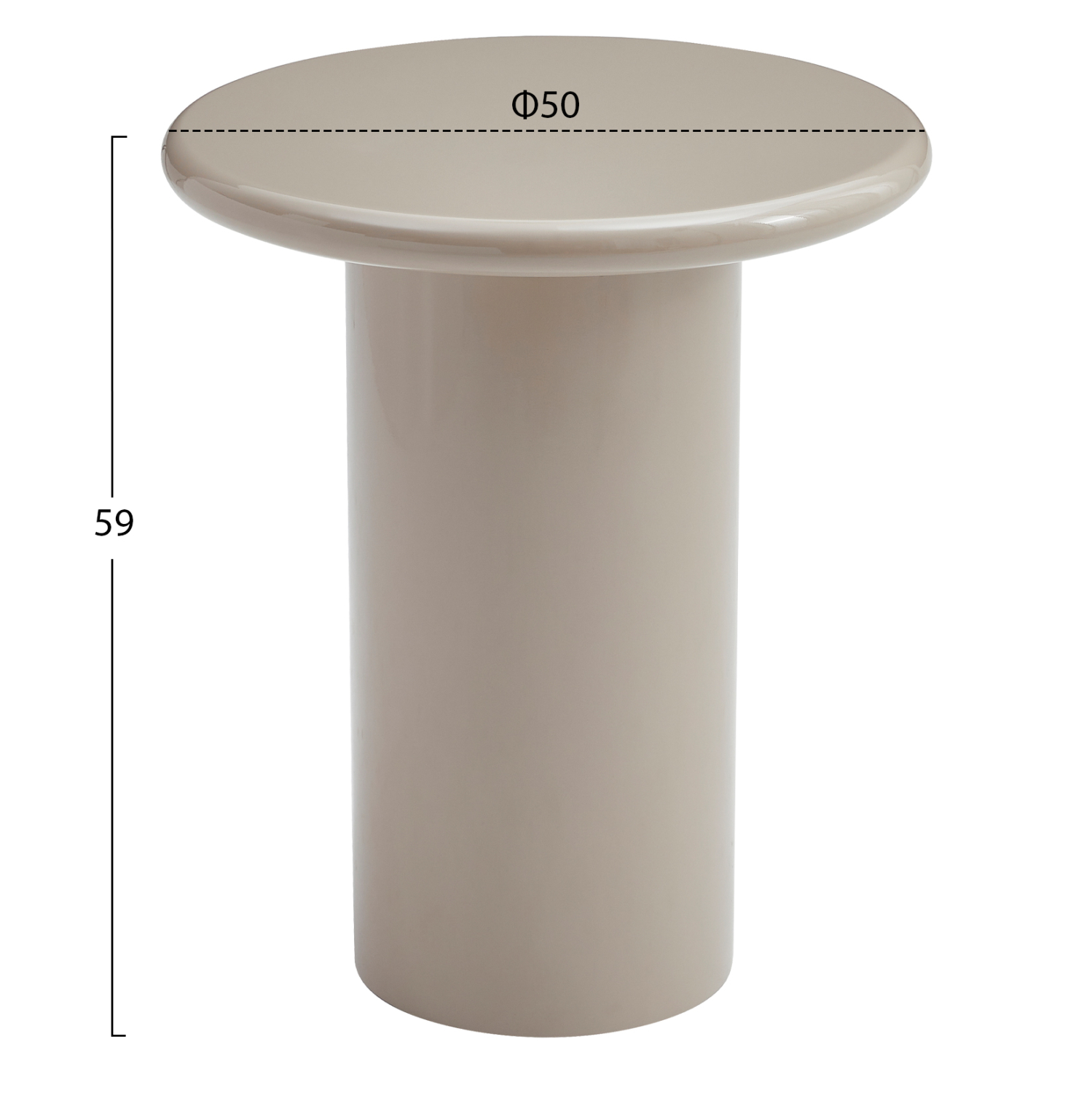 ΒΟΗΘΗΤΙΚΟ ΤΡΑΠΕΖΑΚΙ SOLNA HM18455.05 MDF ΣΕ GLOSSY TAUPE Φ50x59Υεκ 2