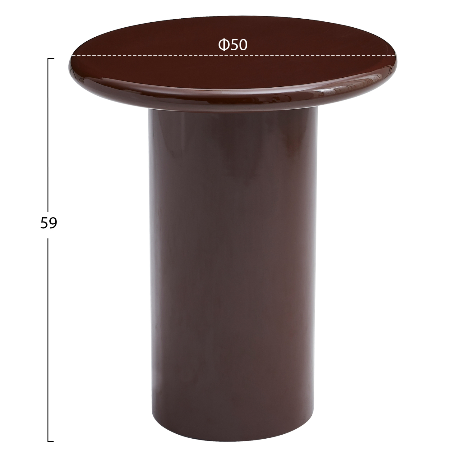 ΒΟΗΘΗΤΙΚΟ ΤΡΑΠΕΖΑΚΙ SOLNA HM18455.06 MDF ΣΕ GLOSSY ΚΟΚΚΙΝΟ Φ50x59Υεκ 2