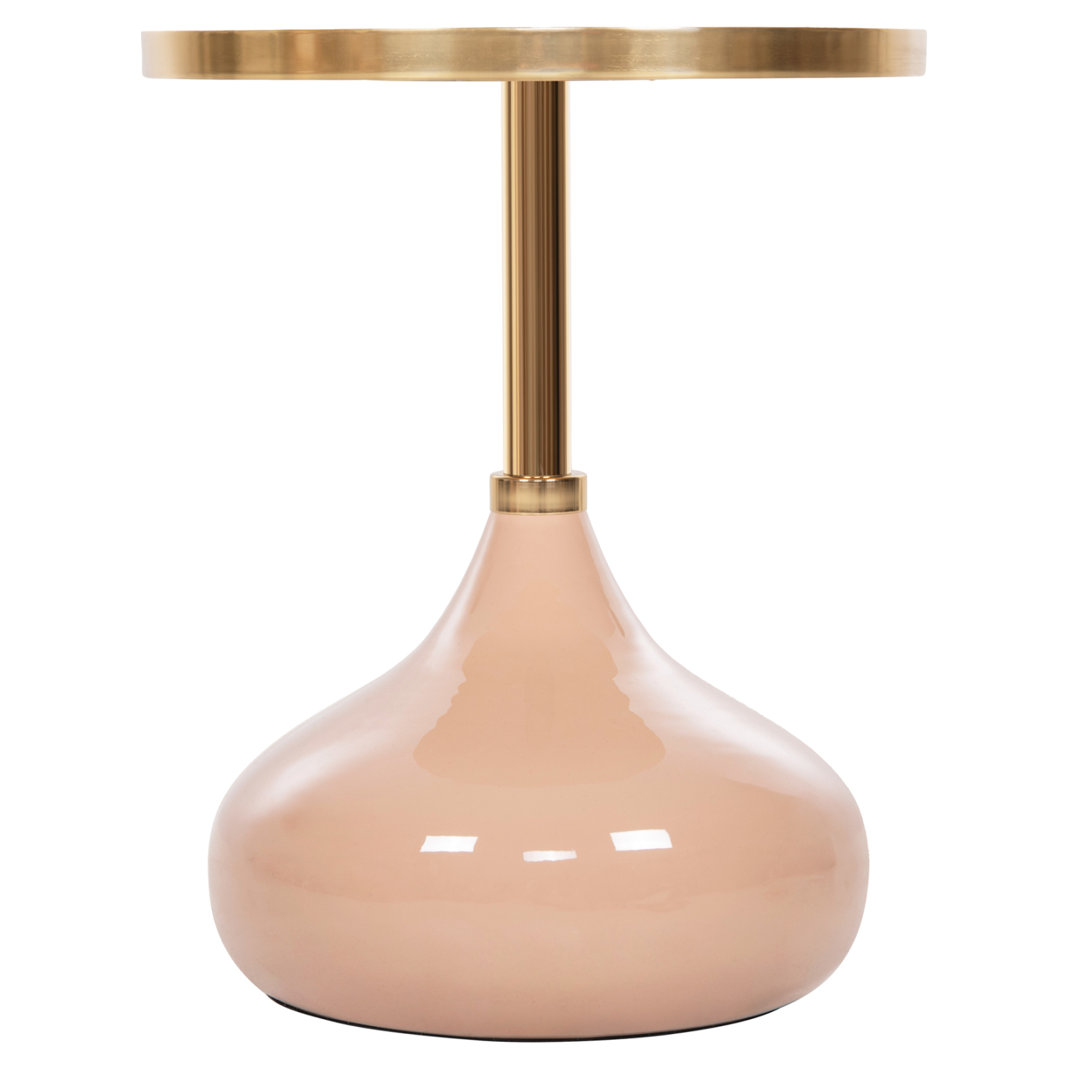 ΤΡΑΠΕΖΙ ΒΟΗΘΗΤΙΚΟ ΣΤΡΟΓΓΥΛΟ UTRI HM4384.10 ΜΕΤΑΛΛΟ ΣΕ ΣΟΜΟΝ-ΜΠΕΖ Φ35,5x44,5Υ εκ. 5